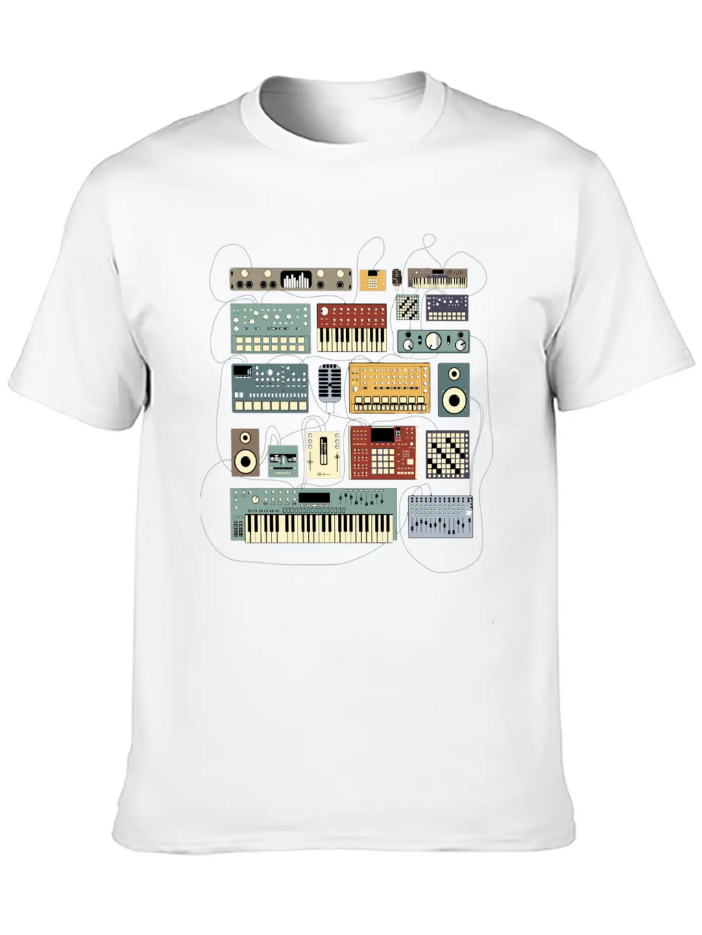 Electronic Musician Synthesizers And Drum Machine Relaxed Everyday Tee – Lightweight And Durable Cotton