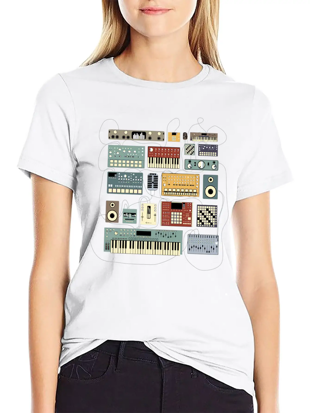Electronic Musician Synthesizers And Drum Machine Relaxed Everyday Tee – Lightweight And Durable Cotton