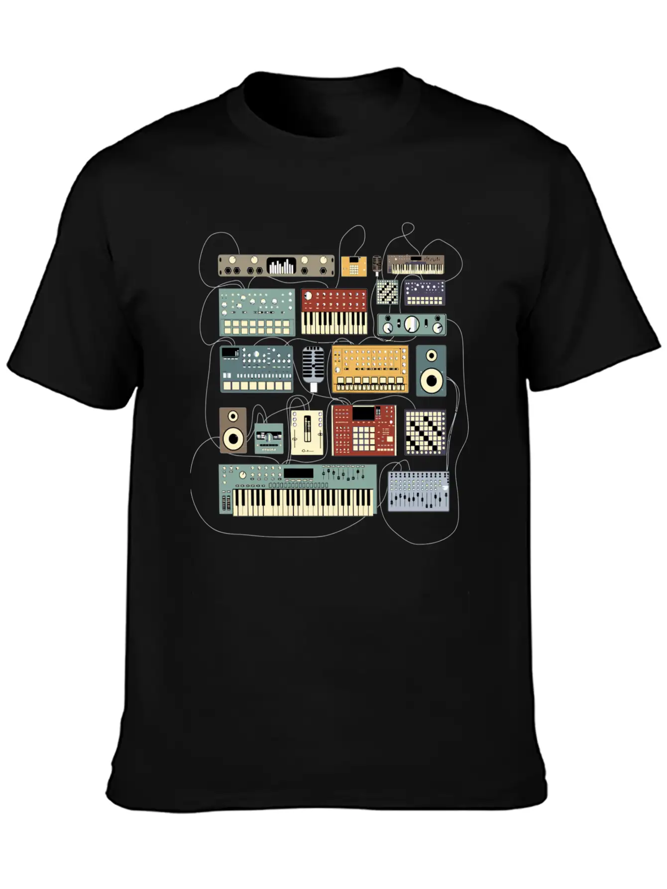 Electronic Musician Synthesizers And Drum Machine Relaxed Everyday Tee – Lightweight And Durable Cotton