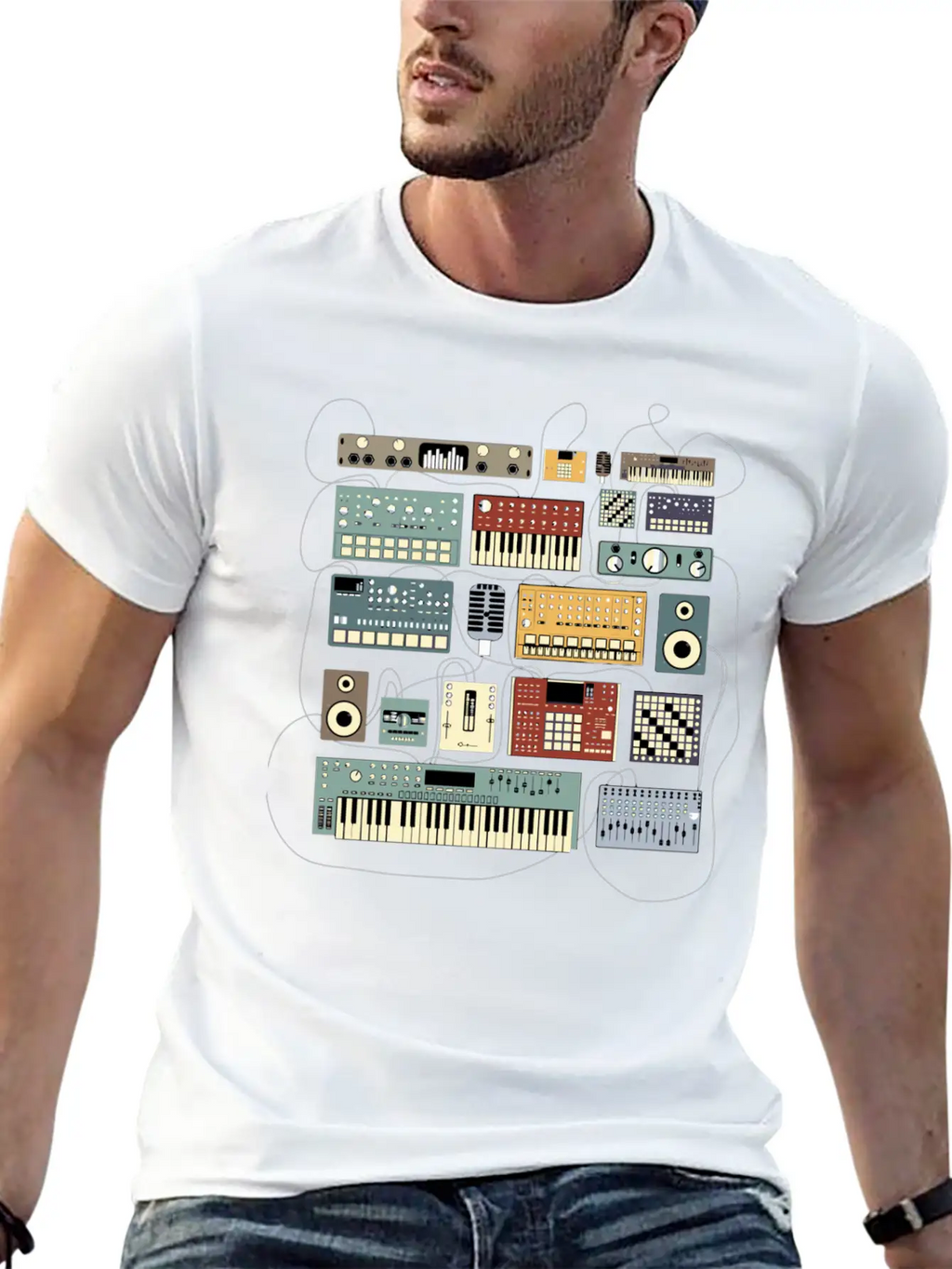 Electronic Musician Synthesizers And Drum Machine Relaxed Everyday Tee – Lightweight And Durable Cotton