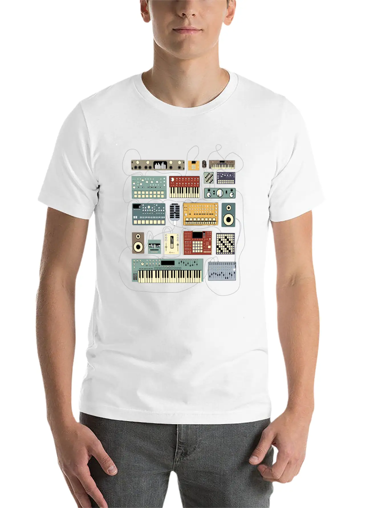 Electronic Musician Synthesizers And Drum Machine Relaxed Everyday Tee – Lightweight And Durable Cotton