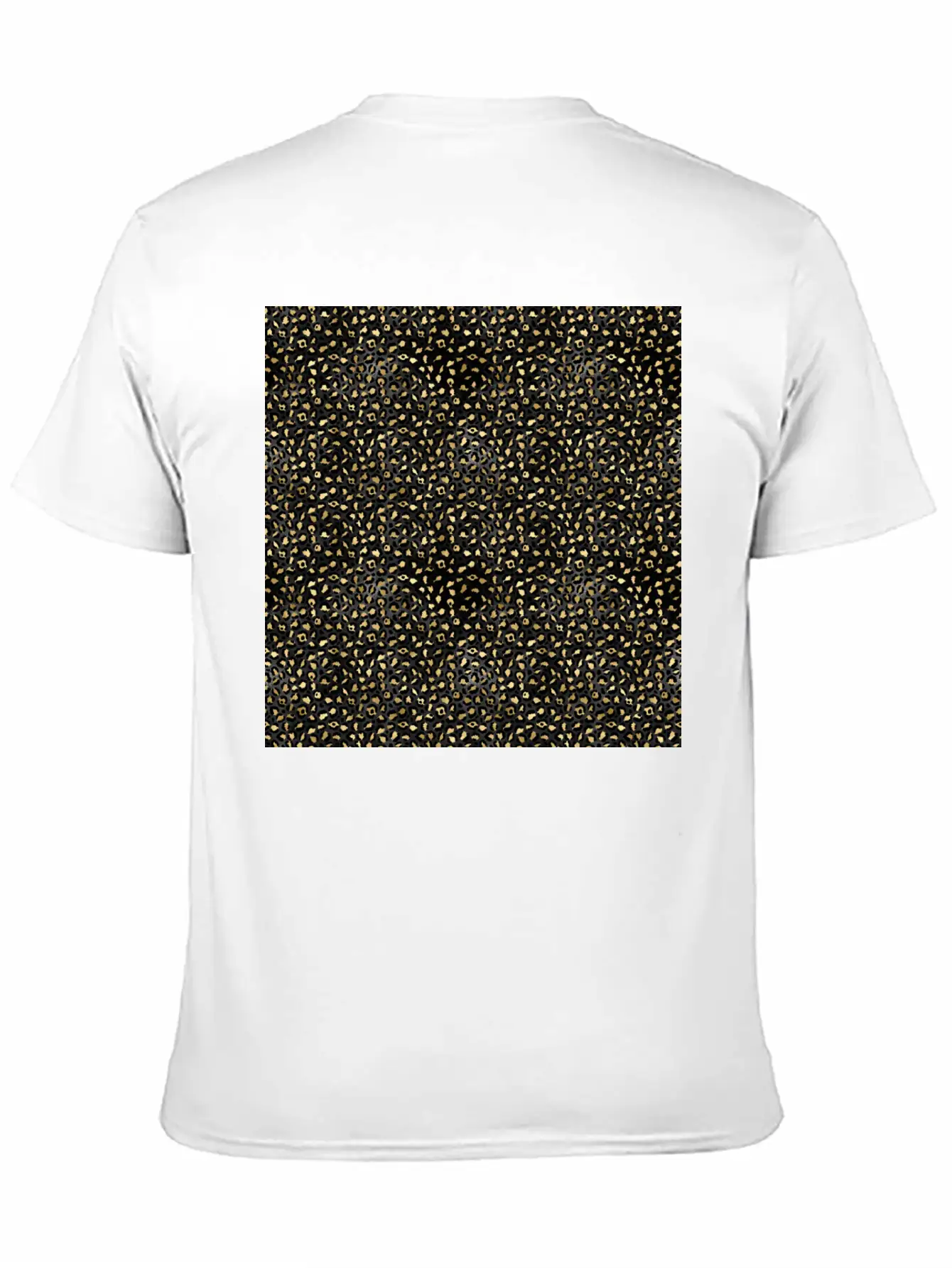 Elegant Black Gold Leopard Pattern Glam Metallic Timeless Short Sleeve Tee – Comfy And Minimalist Design