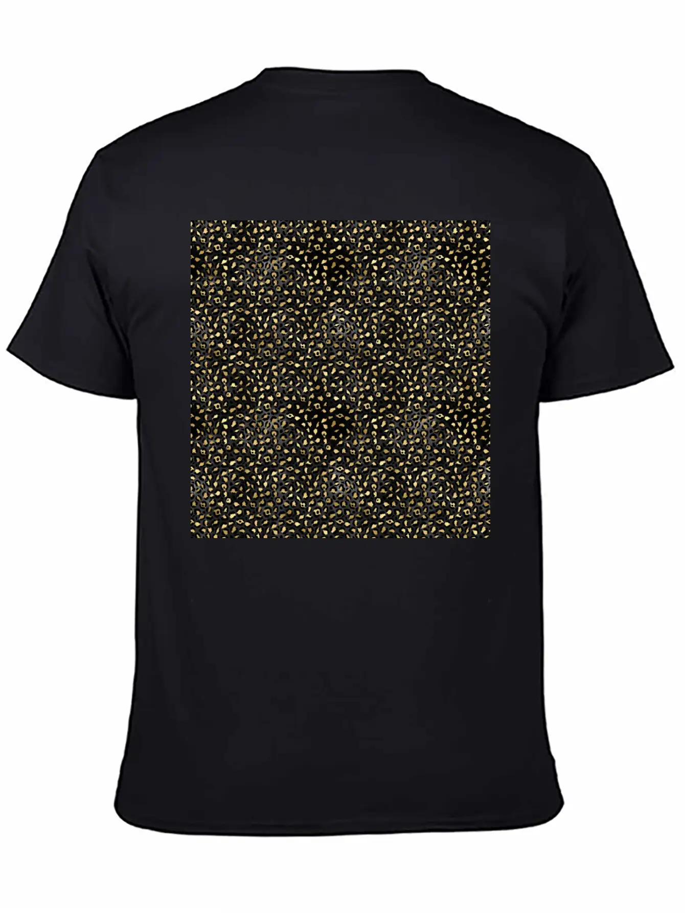 Elegant Black Gold Leopard Pattern Glam Metallic Timeless Short Sleeve Tee – Comfy And Minimalist Design