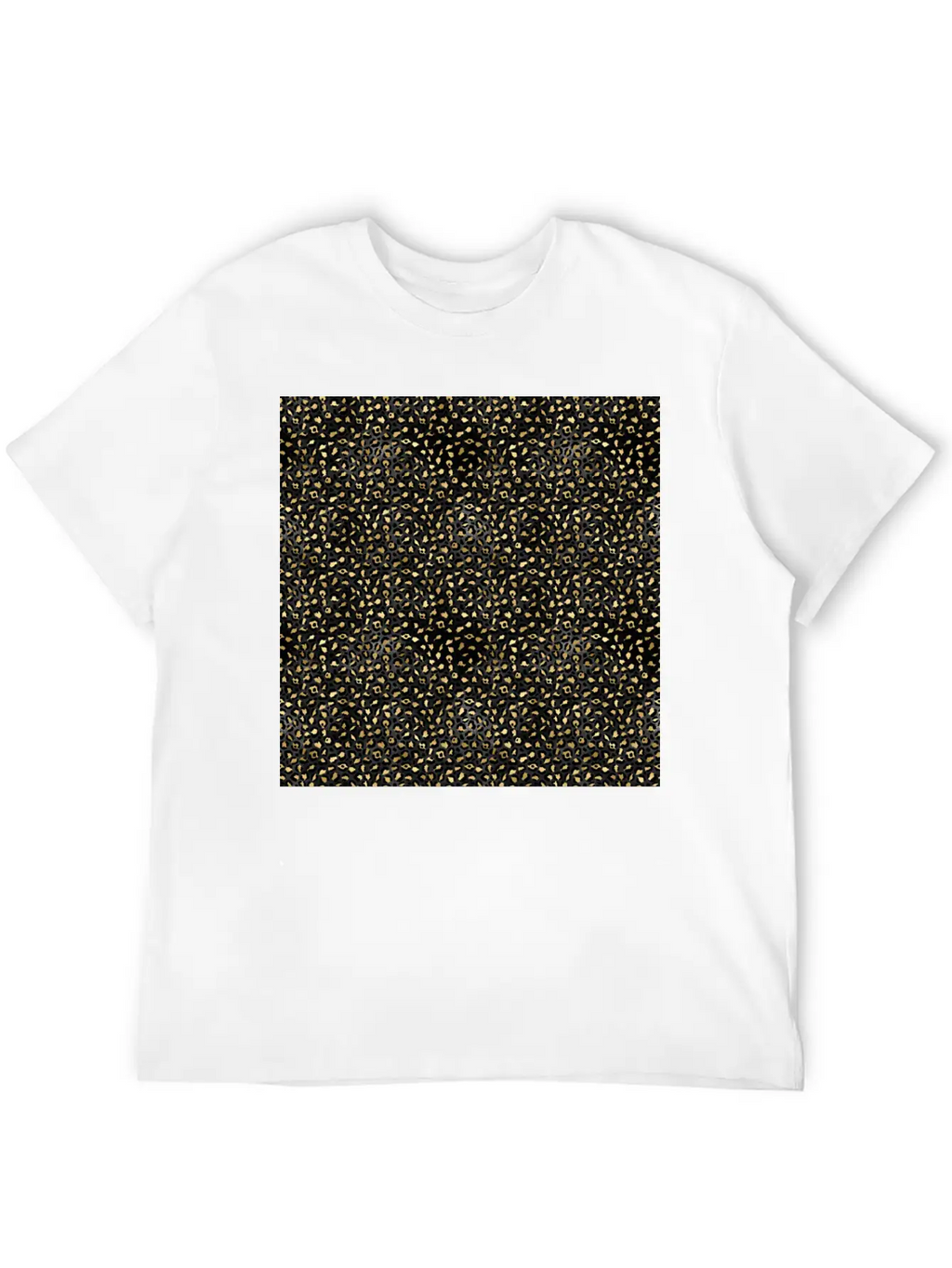 Elegant Black Gold Leopard Pattern Glam Metallic Timeless Short Sleeve Tee – Comfy And Minimalist Design