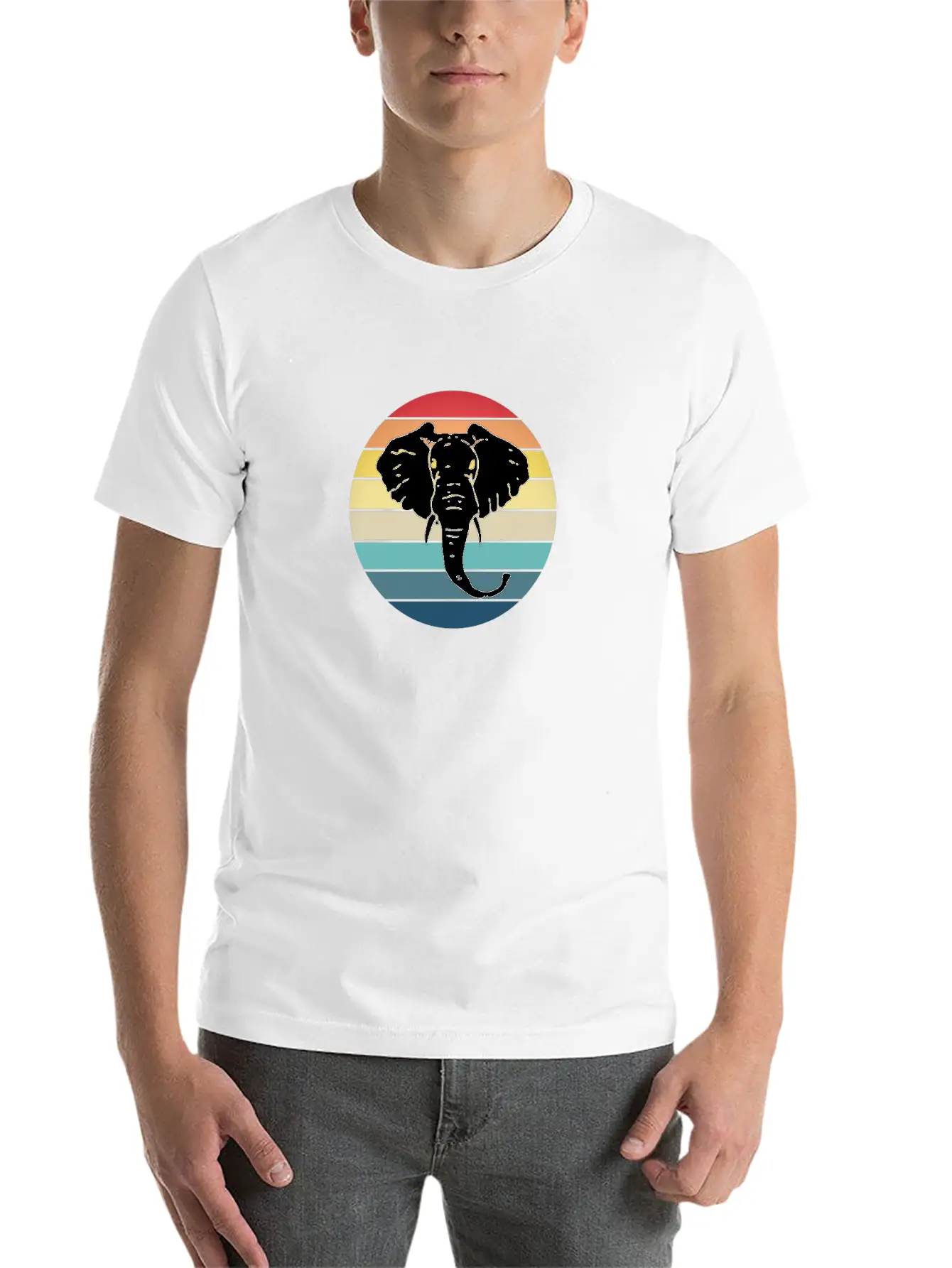 Elephant Animal Sun Elephants Africa Trunk Basic Graphic T-Shirt – Daily Comfort In Soft Cotton
