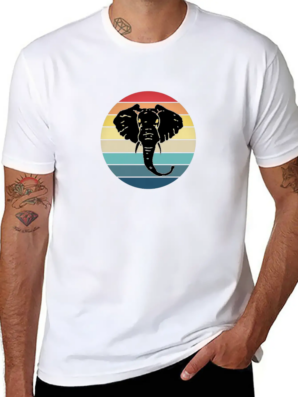 Elephant Animal Sun Elephants Africa Trunk Basic Graphic T-Shirt – Daily Comfort In Soft Cotton