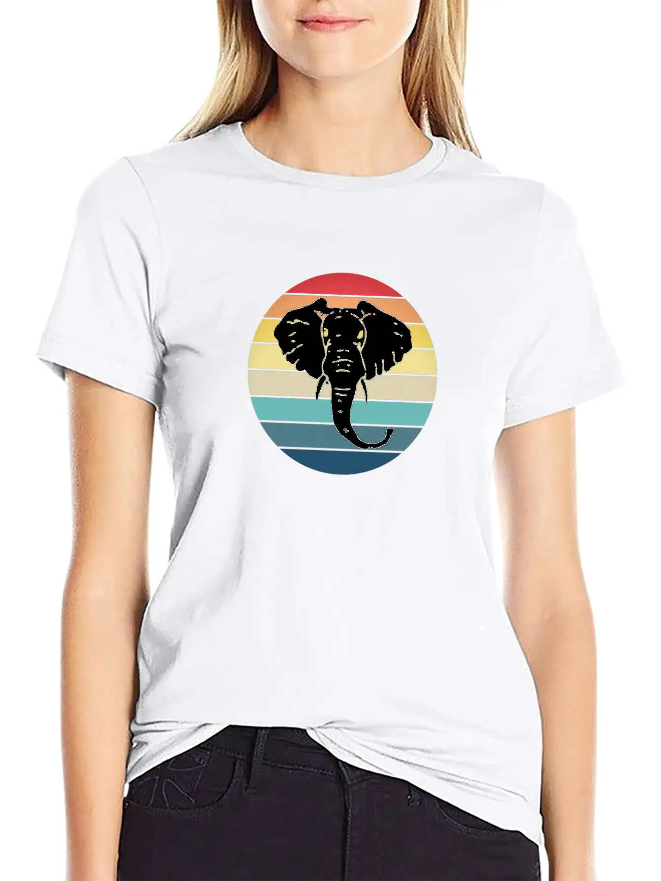 Elephant Animal Sun Elephants Africa Trunk Basic Graphic T-Shirt – Daily Comfort In Soft Cotton