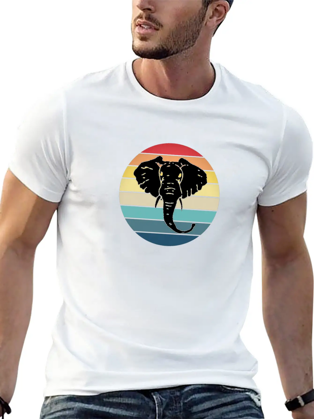 Elephant Animal Sun Elephants Africa Trunk Basic Graphic T-Shirt – Daily Comfort In Soft Cotton