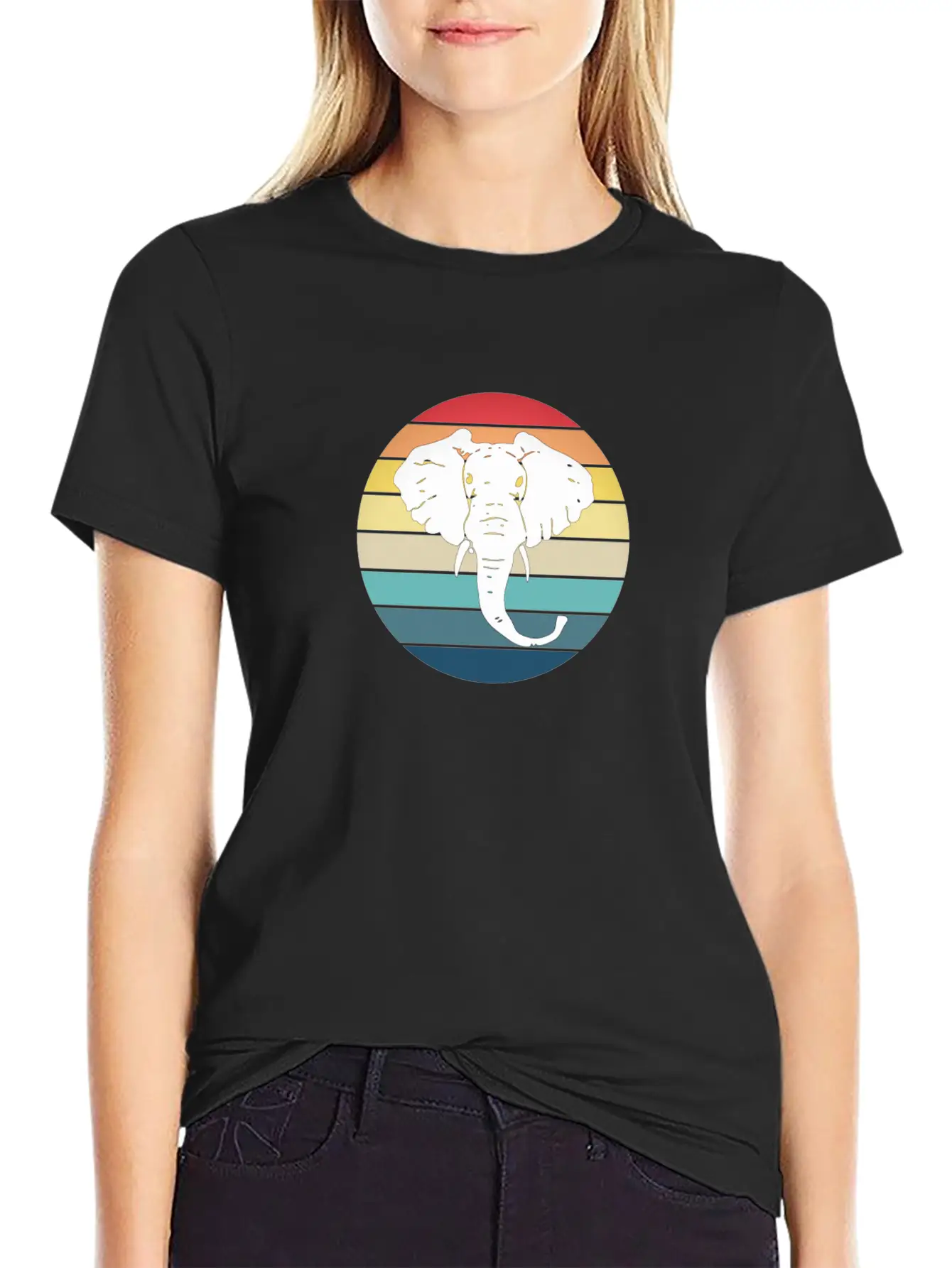 Elephant Animal Sun Elephants Africa Trunk Basic Graphic T-Shirt – Daily Comfort In Soft Cotton