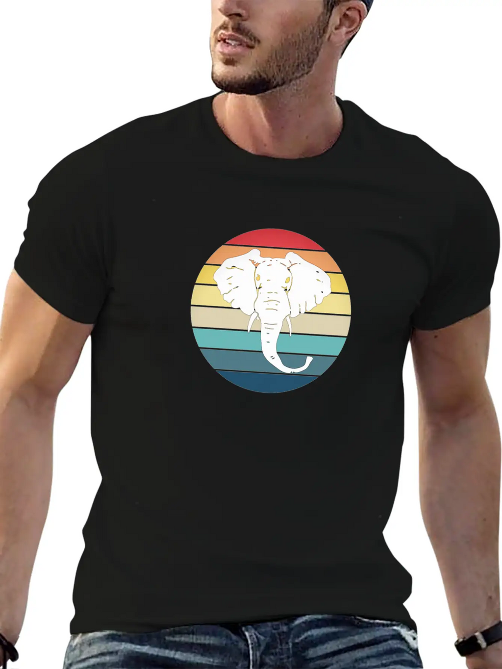 Elephant Animal Sun Elephants Africa Trunk Basic Graphic T-Shirt – Daily Comfort In Soft Cotton