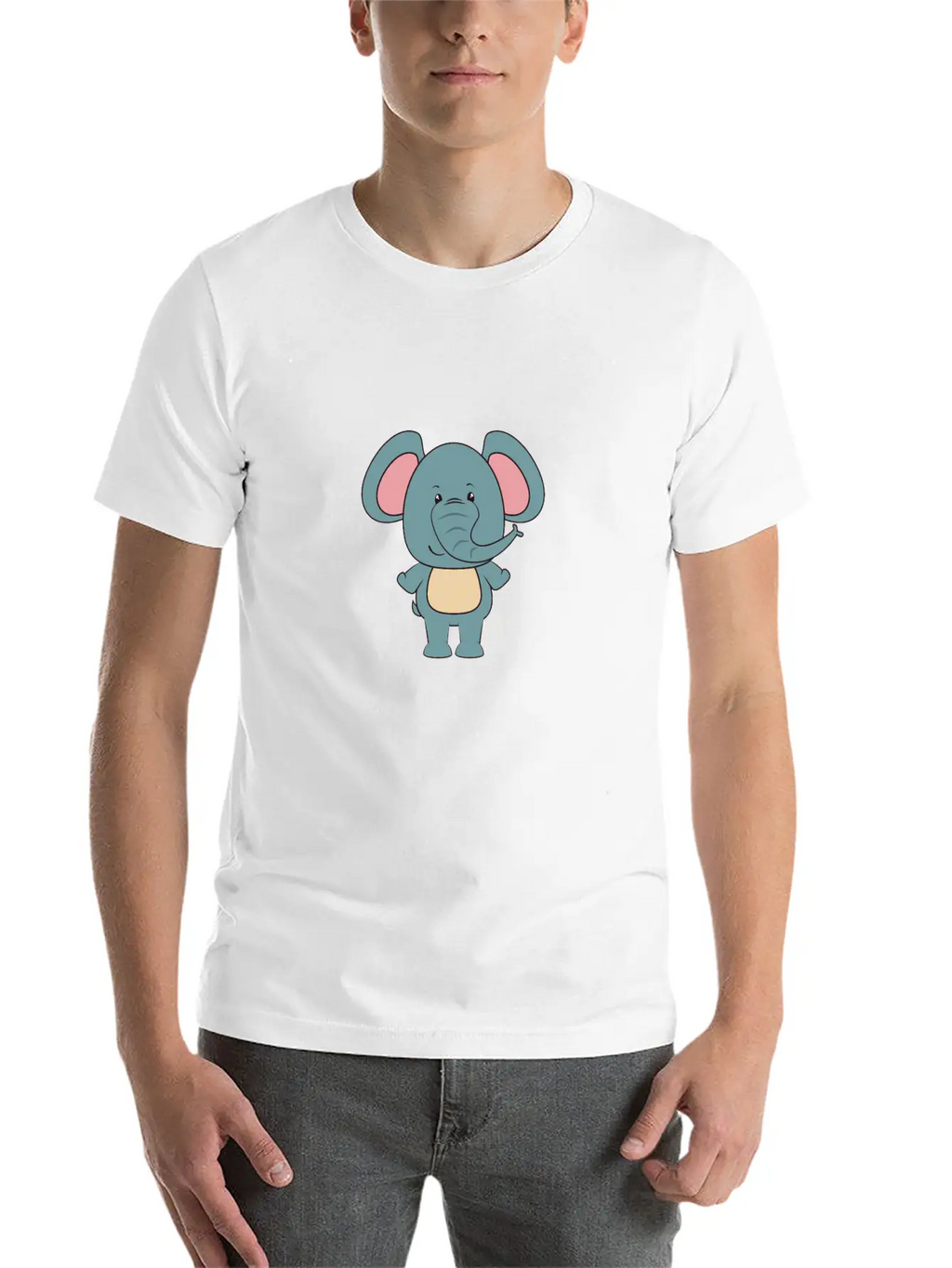 Elephant - Cute Elephant Design Stylish Everyday T-Shirt – Unisex Basic Cotton Tee