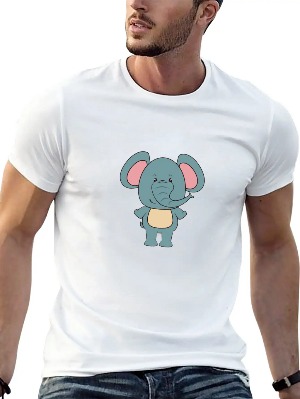 Elephant - Cute Elephant Design Stylish Everyday T-Shirt – Unisex Basic Cotton Tee
