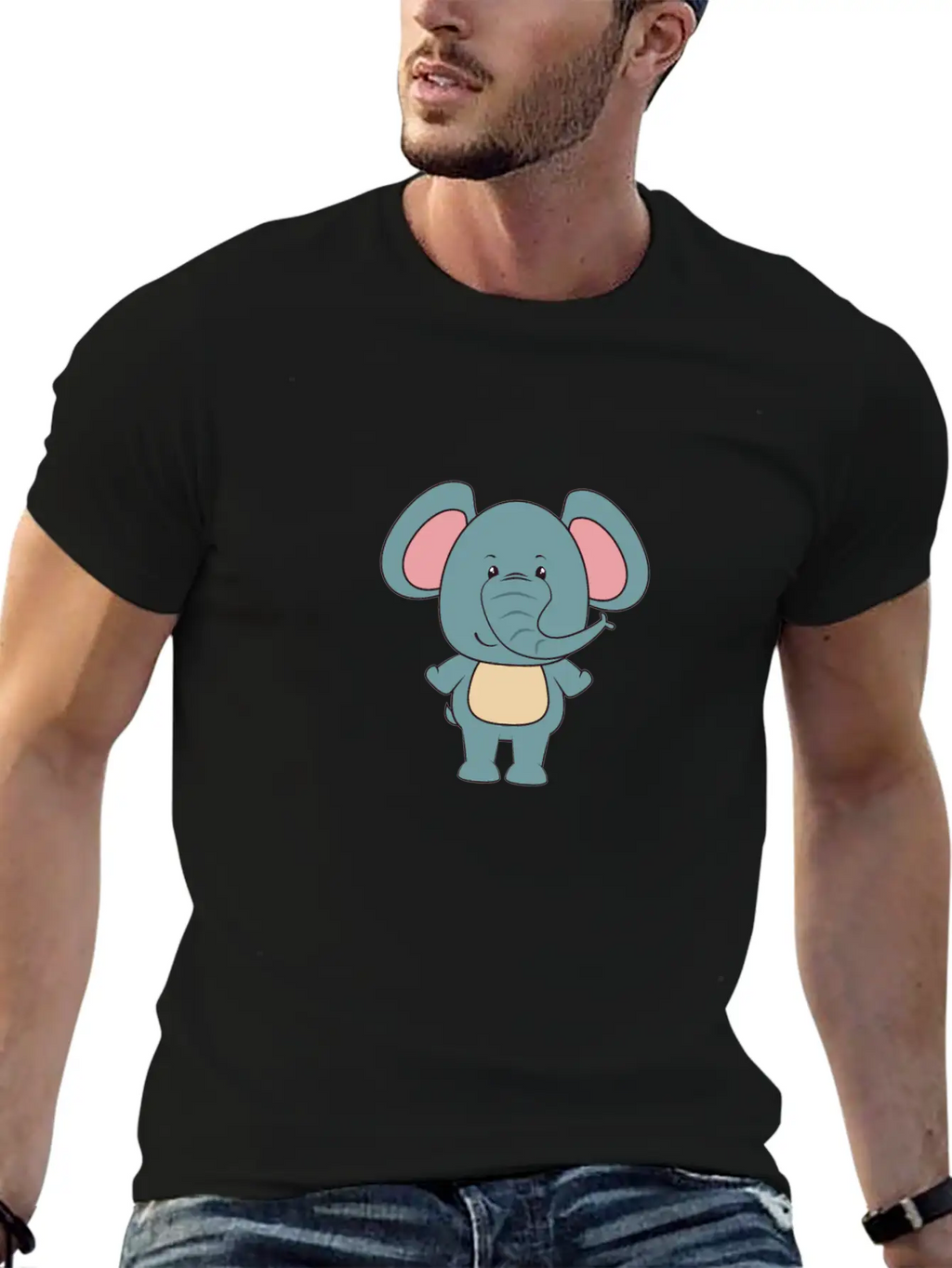 Elephant - Cute Elephant Design Stylish Everyday T-Shirt – Unisex Basic Cotton Tee