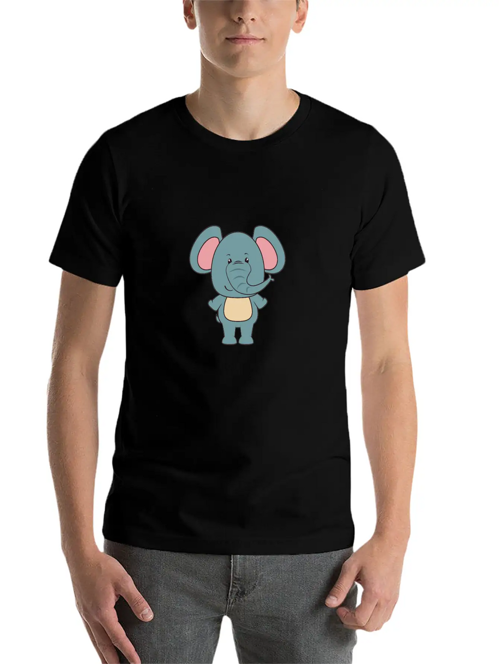 Elephant - Cute Elephant Design Stylish Everyday T-Shirt – Unisex Basic Cotton Tee