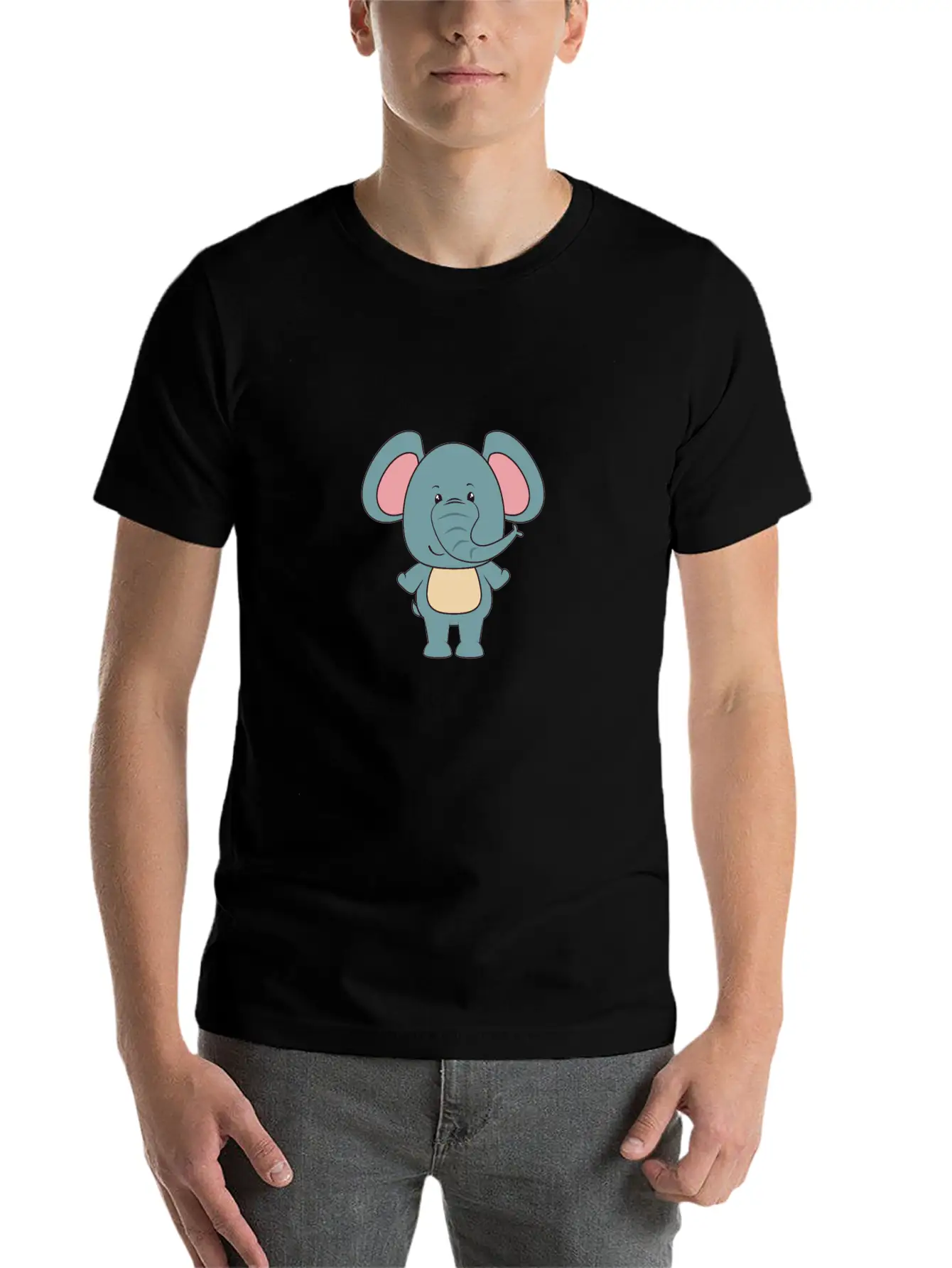 Elephant - Cute Elephant Design Stylish Everyday T-Shirt – Unisex Basic Cotton Tee