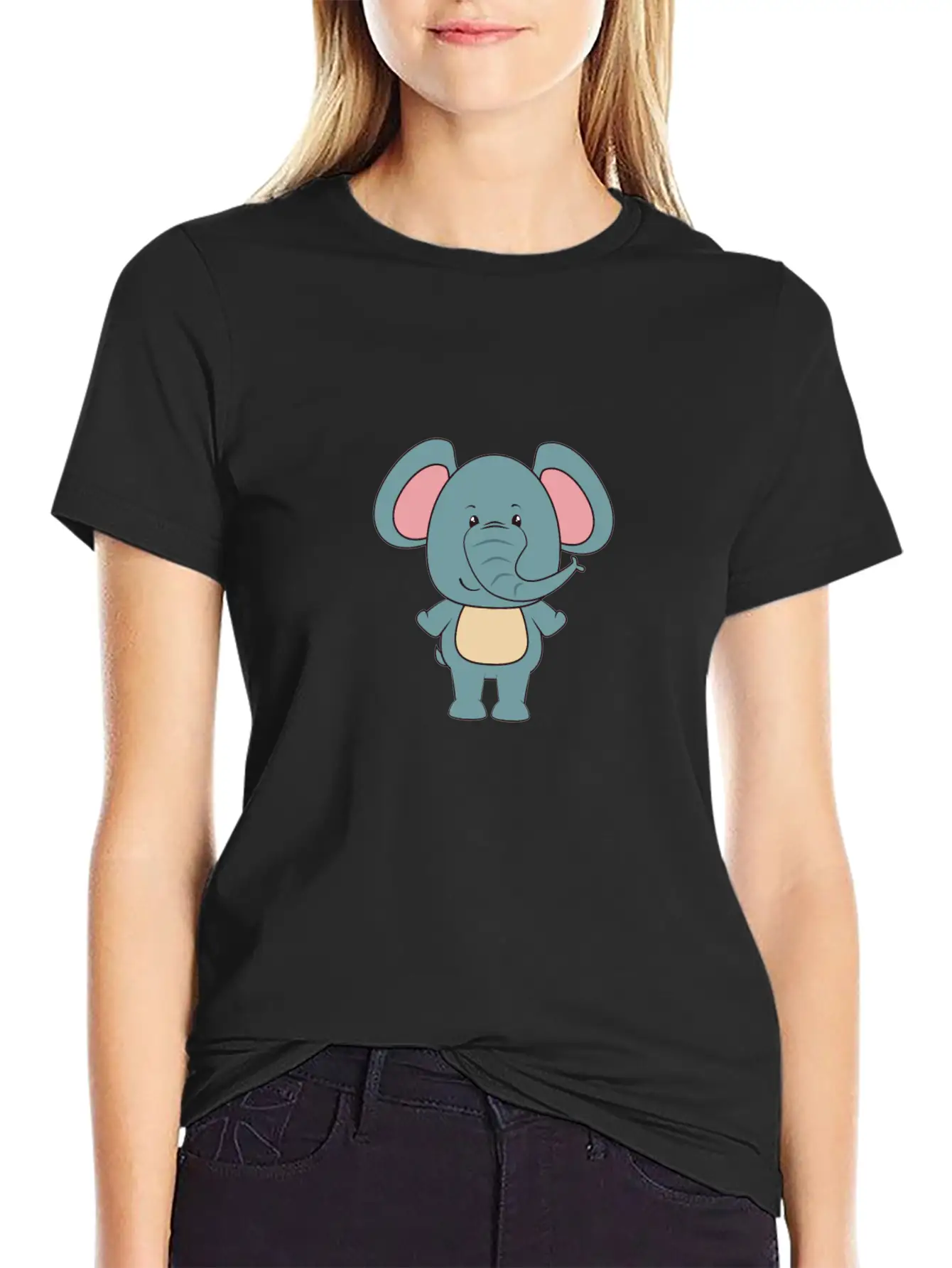 Elephant - Cute Elephant Design Stylish Everyday T-Shirt – Unisex Basic Cotton Tee