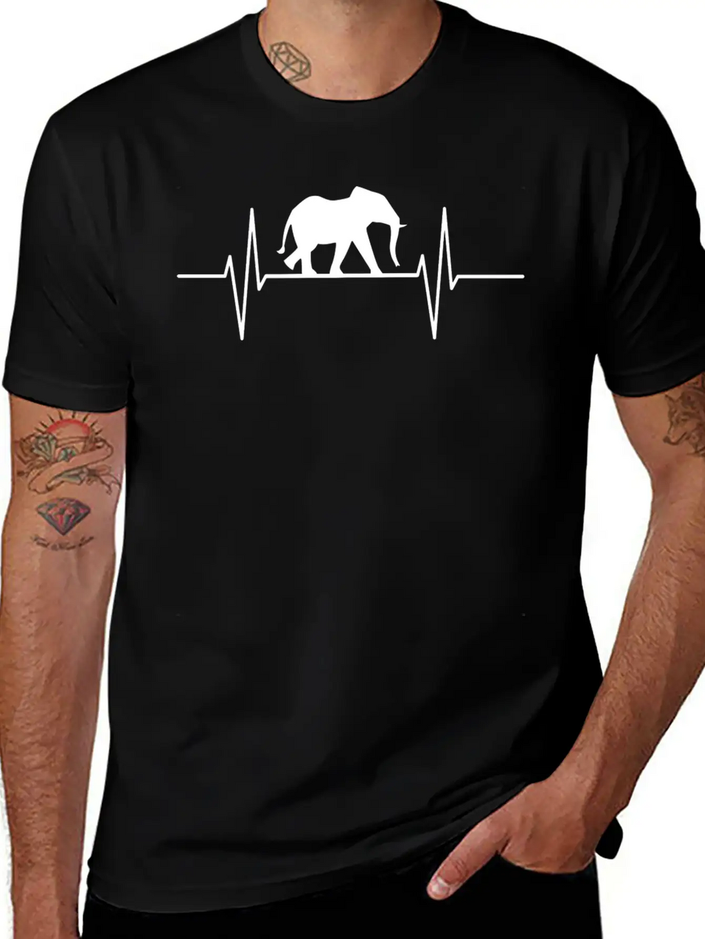 Elephant Heartbeat Elephant Lovers Elephants Gift Relaxed Everyday Tee – Lightweight And Durable Cotton
