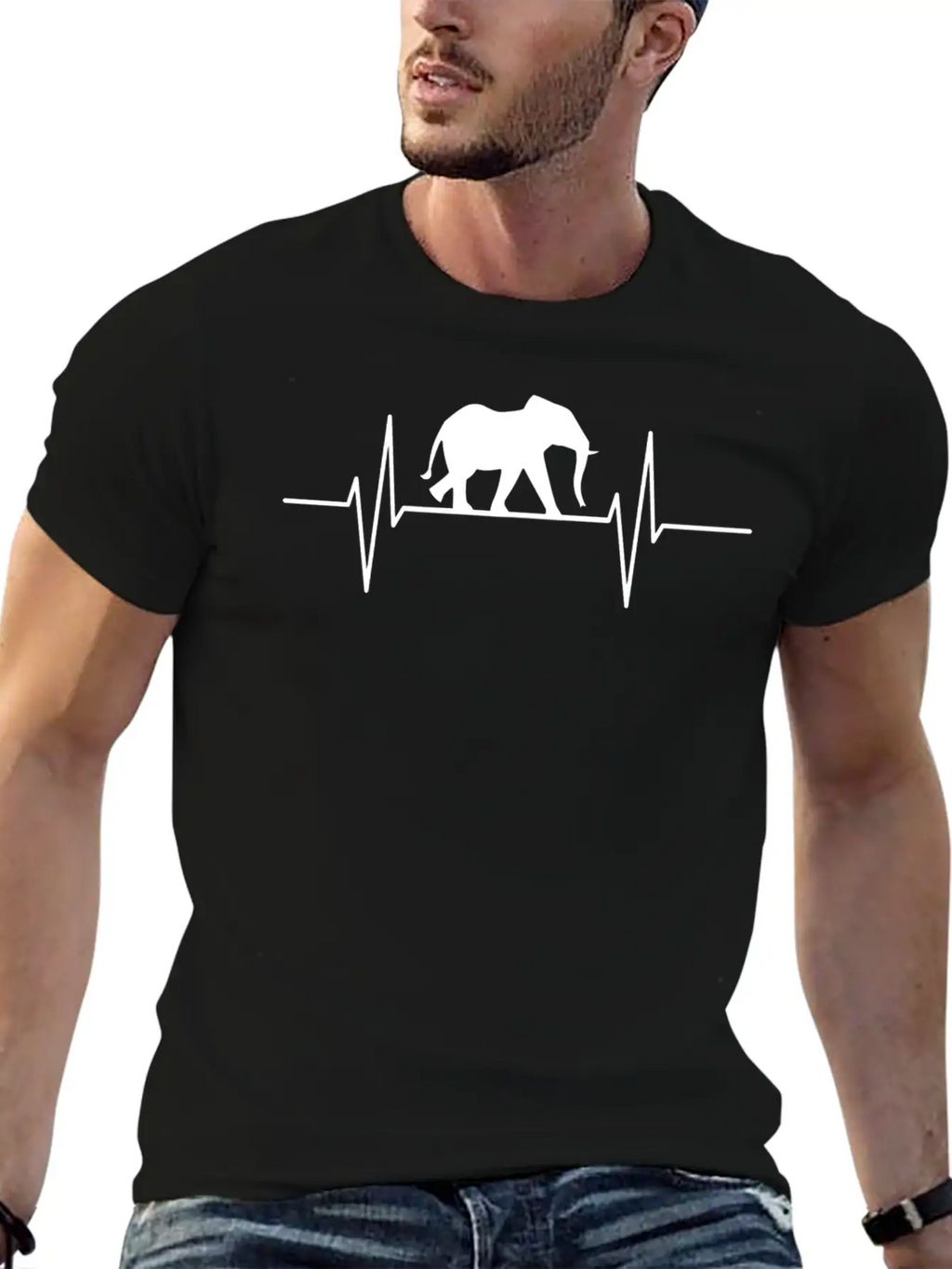 Elephant Heartbeat Elephant Lovers Elephants Gift Relaxed Everyday Tee – Lightweight And Durable Cotton