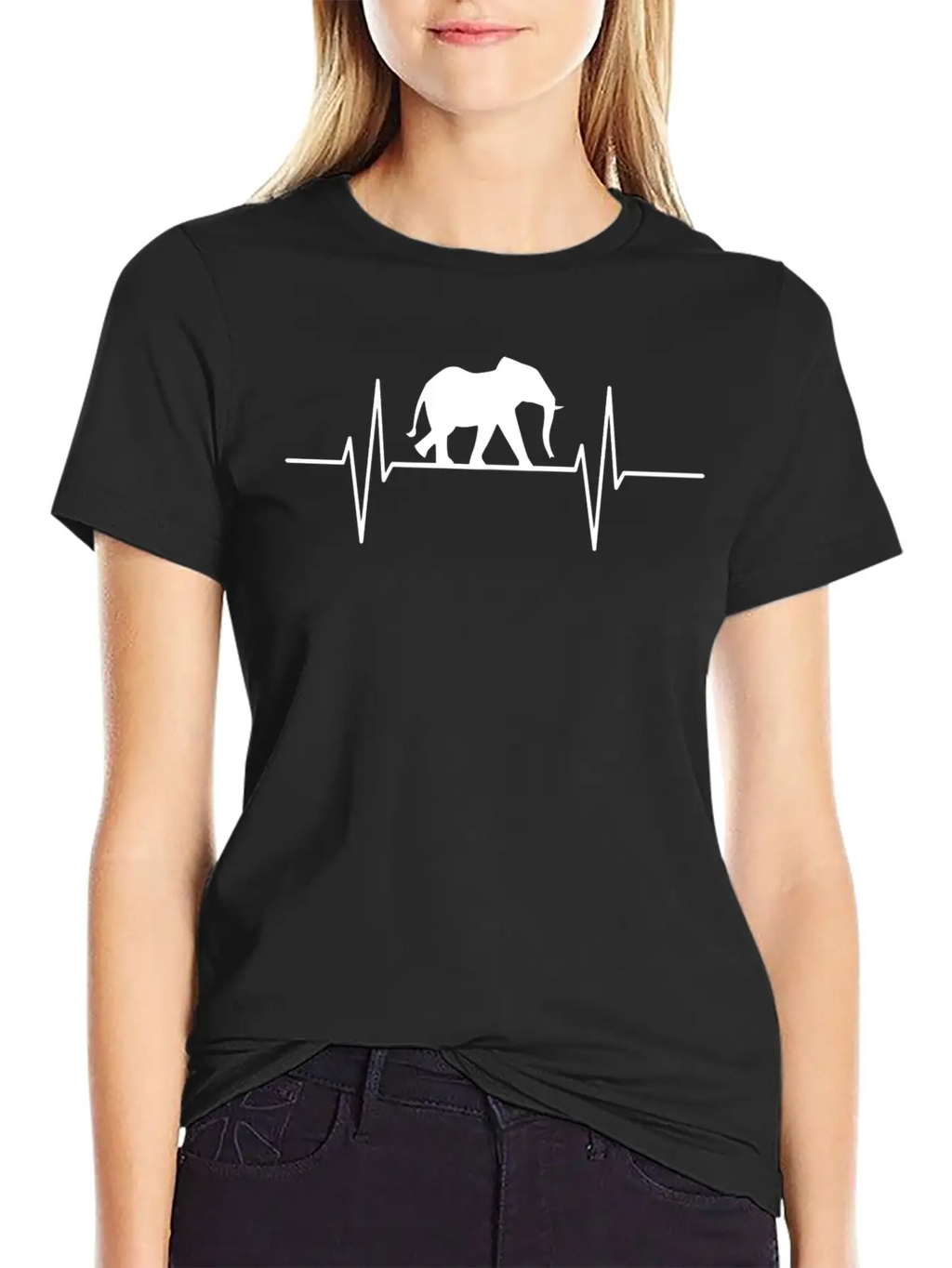 Elephant Heartbeat Elephant Lovers Elephants Gift Relaxed Everyday Tee – Lightweight And Durable Cotton