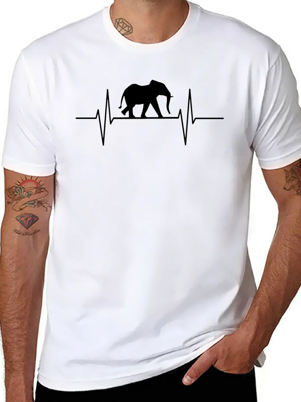 Elephant Heartbeat Elephant Lovers Elephants Gift Relaxed Everyday Tee – Lightweight And Durable Cotton