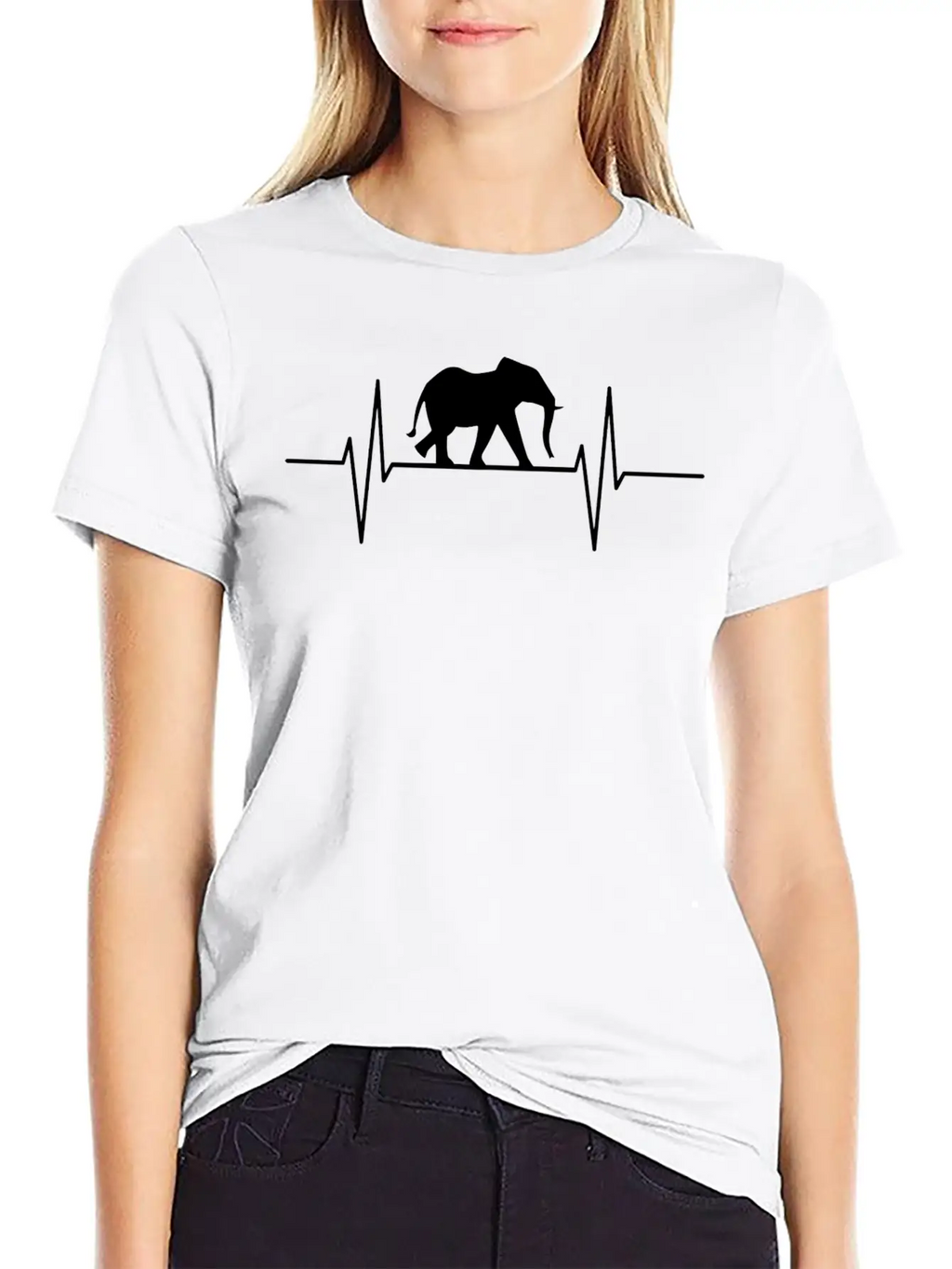 Elephant Heartbeat Elephant Lovers Elephants Gift Relaxed Everyday Tee – Lightweight And Durable Cotton