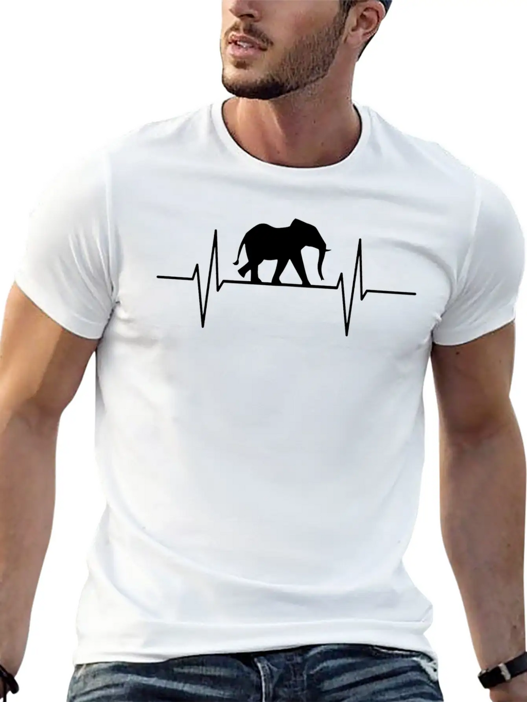Elephant Heartbeat Elephant Lovers Elephants Gift Relaxed Everyday Tee – Lightweight And Durable Cotton
