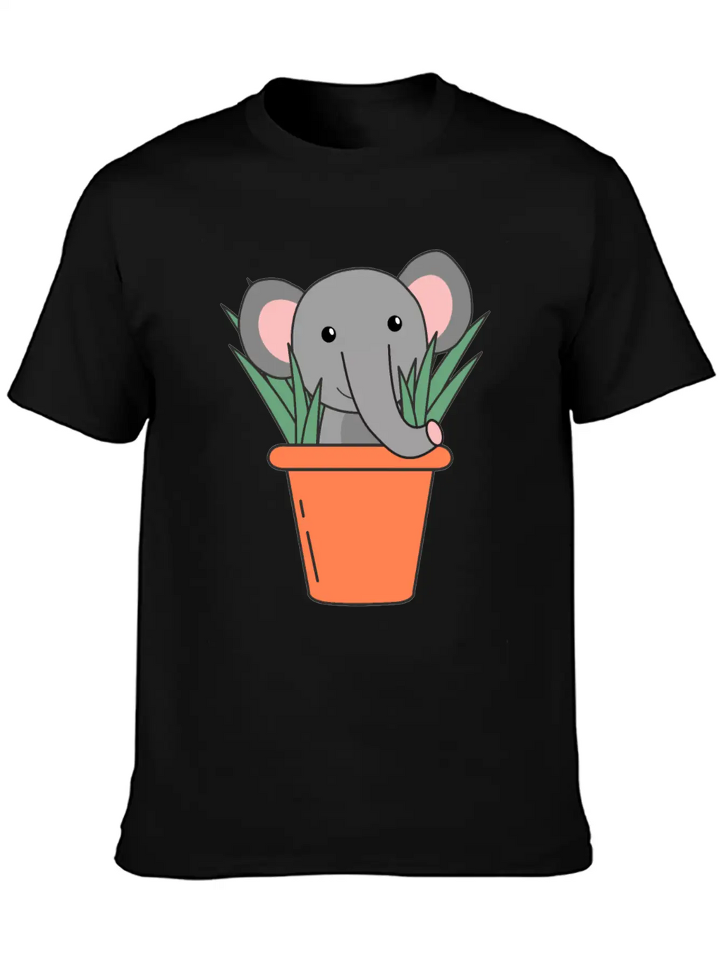 Elephant In Blumentop Funny Elephant Plants Breathable Soft Cotton T-Shirt – Timeless Casual Look