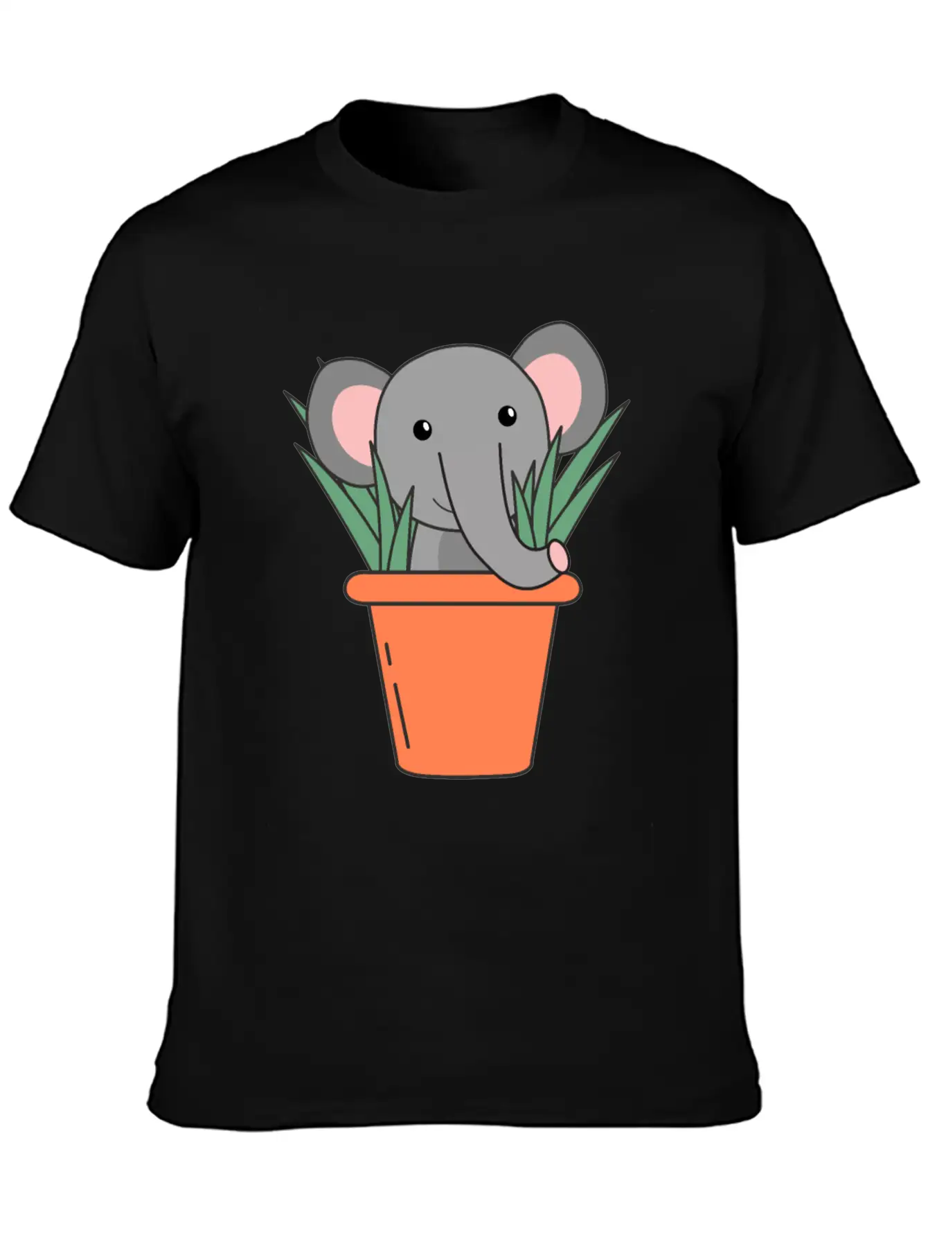 Elephant In Blumentop Funny Elephant Plants Breathable Soft Cotton T-Shirt – Timeless Casual Look
