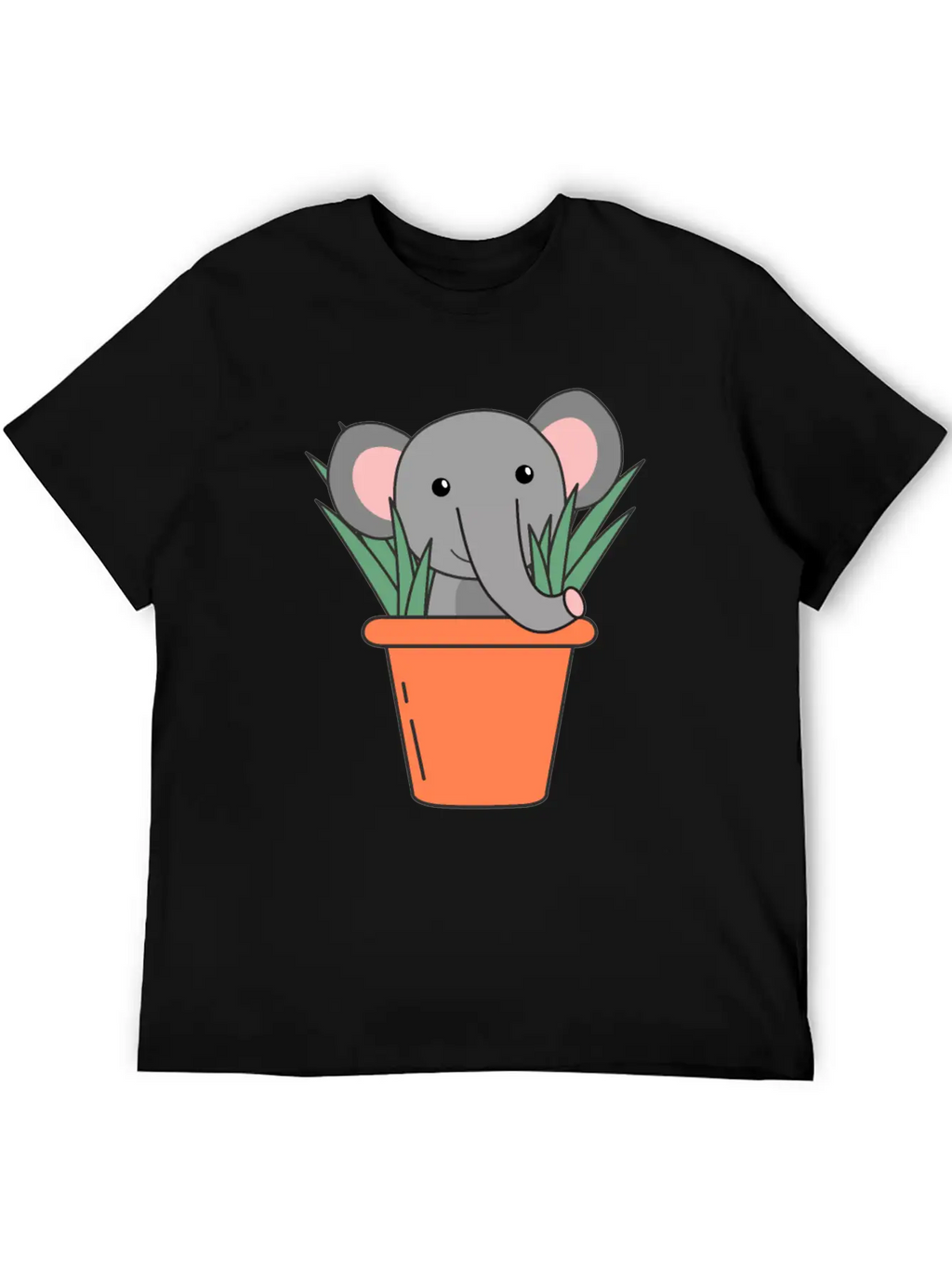 Elephant In Blumentop Funny Elephant Plants Breathable Soft Cotton T-Shirt – Timeless Casual Look