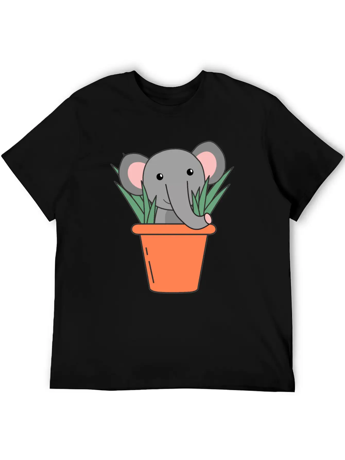Elephant In Blumentop Funny Elephant Plants Breathable Soft Cotton T-Shirt – Timeless Casual Look