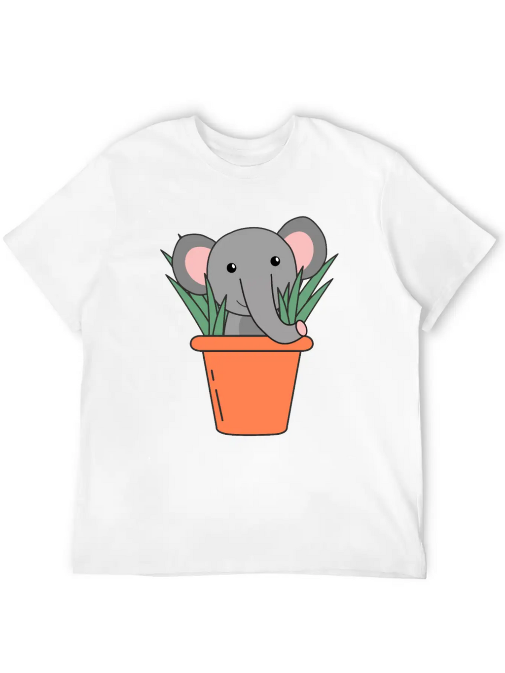 Elephant In Blumentop Funny Elephant Plants Breathable Soft Cotton T-Shirt – Timeless Casual Look