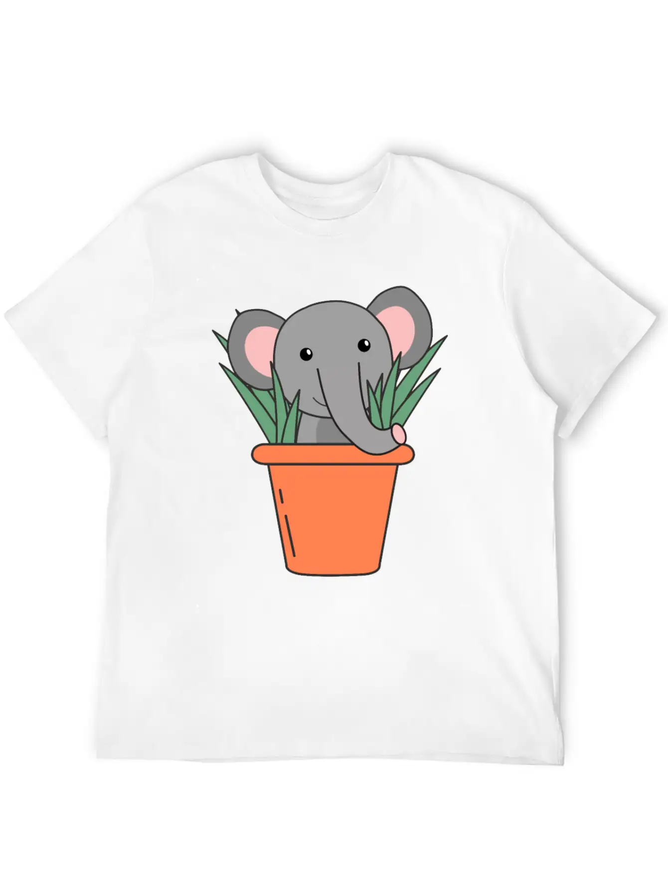 Elephant In Blumentop Funny Elephant Plants Breathable Soft Cotton T-Shirt – Timeless Casual Look