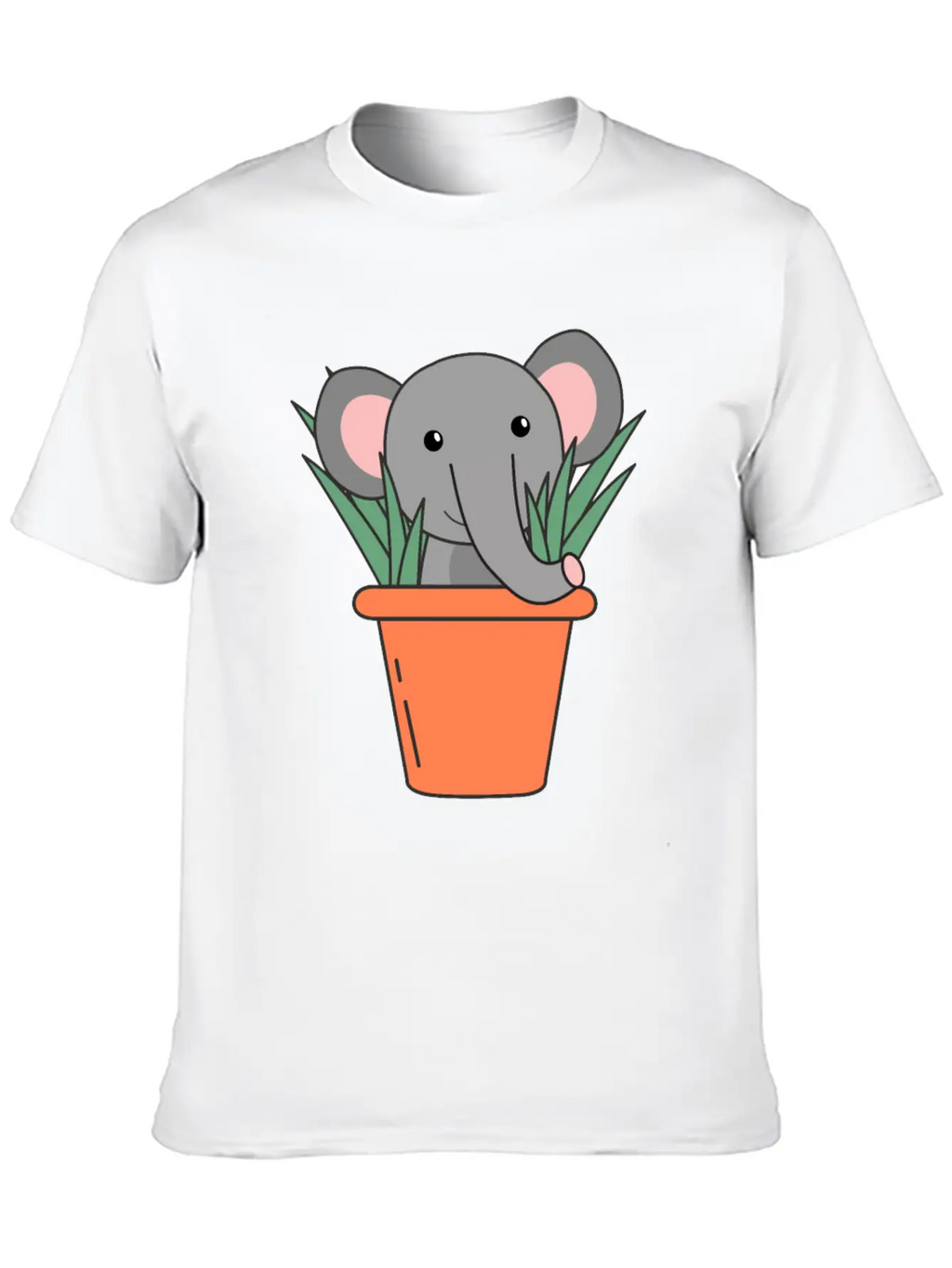 Elephant In Blumentop Funny Elephant Plants Breathable Soft Cotton T-Shirt – Timeless Casual Look