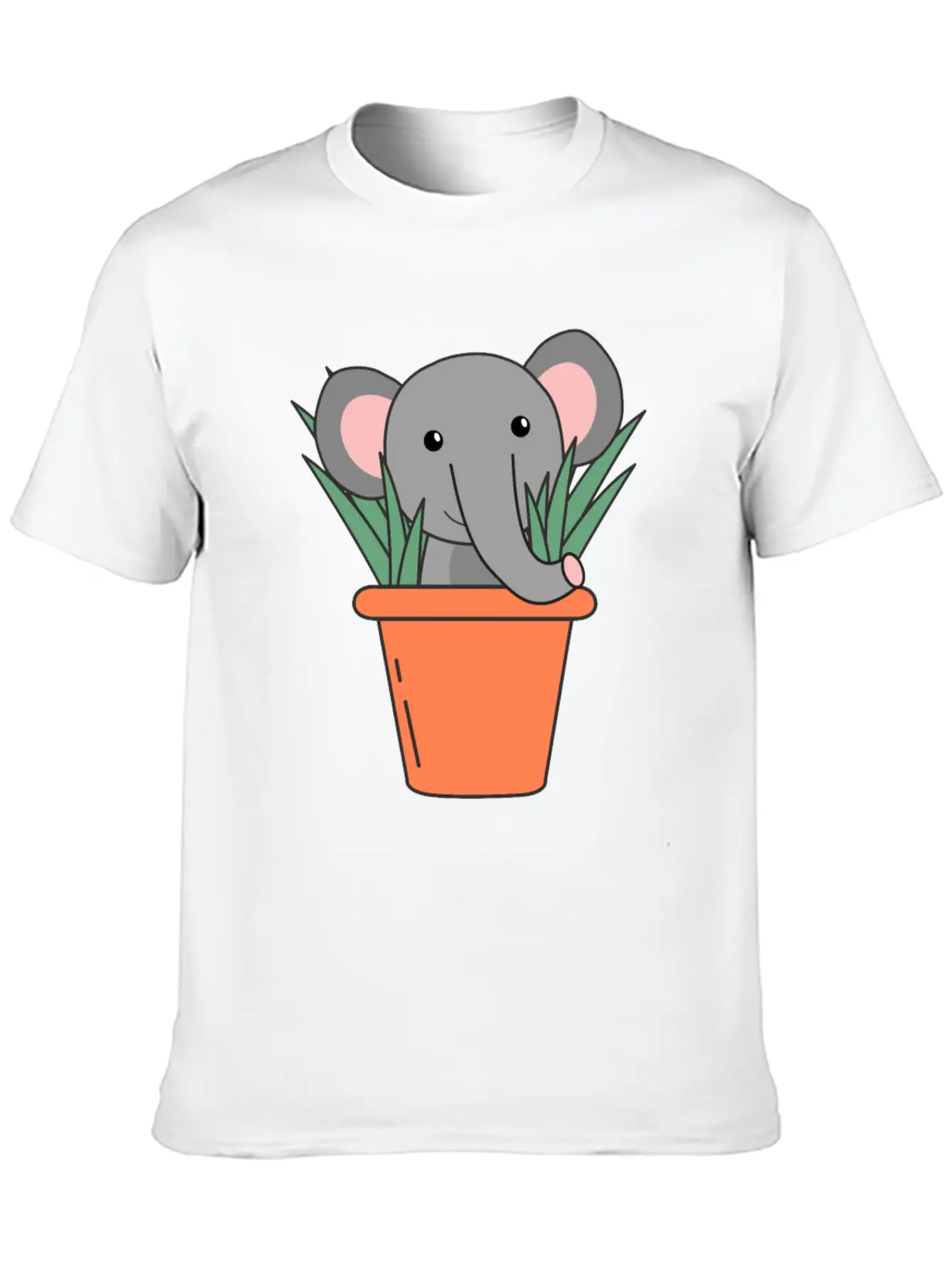Elephant In Blumentop Funny Elephant Plants Breathable Soft Cotton T-Shirt – Timeless Casual Look