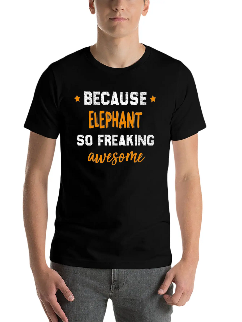 Elephant Lovers Gift Funny Elephant Design Unisex Casual T-Shirt – Clean Design For Daily Comfort