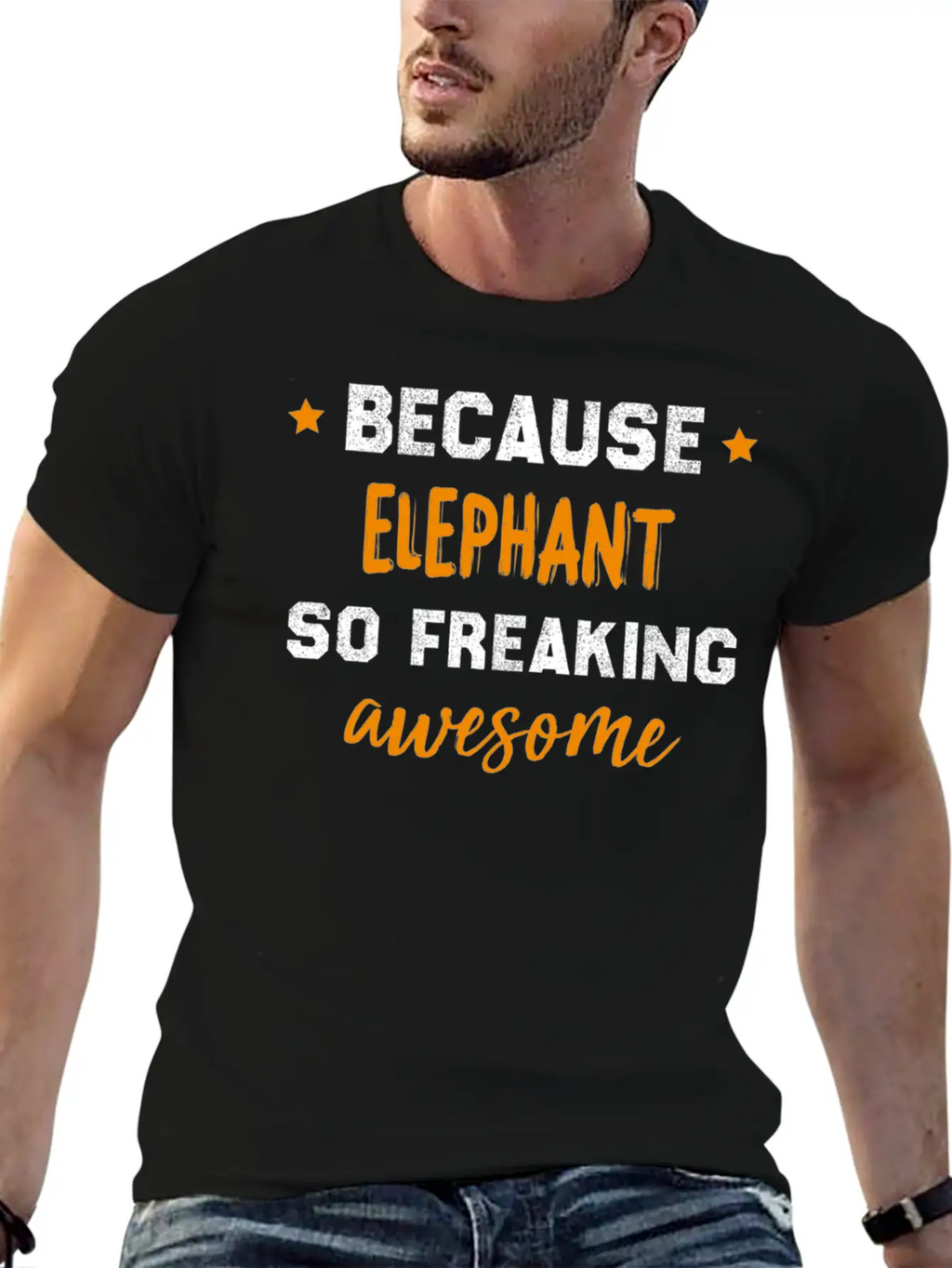 Elephant Lovers Gift Funny Elephant Design Unisex Casual T-Shirt – Clean Design For Daily Comfort
