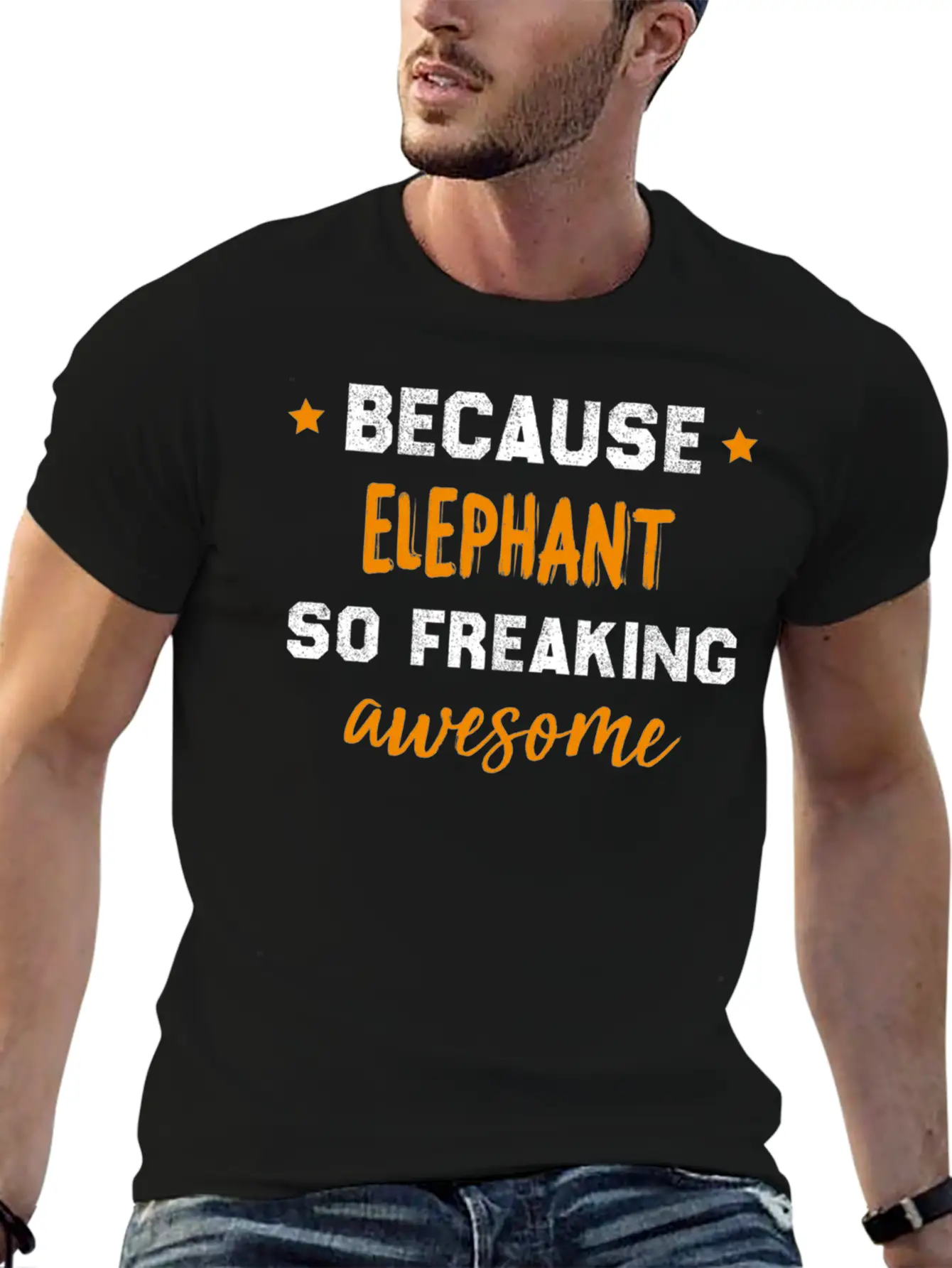 Elephant Lovers Gift Funny Elephant Design Unisex Casual T-Shirt – Clean Design For Daily Comfort
