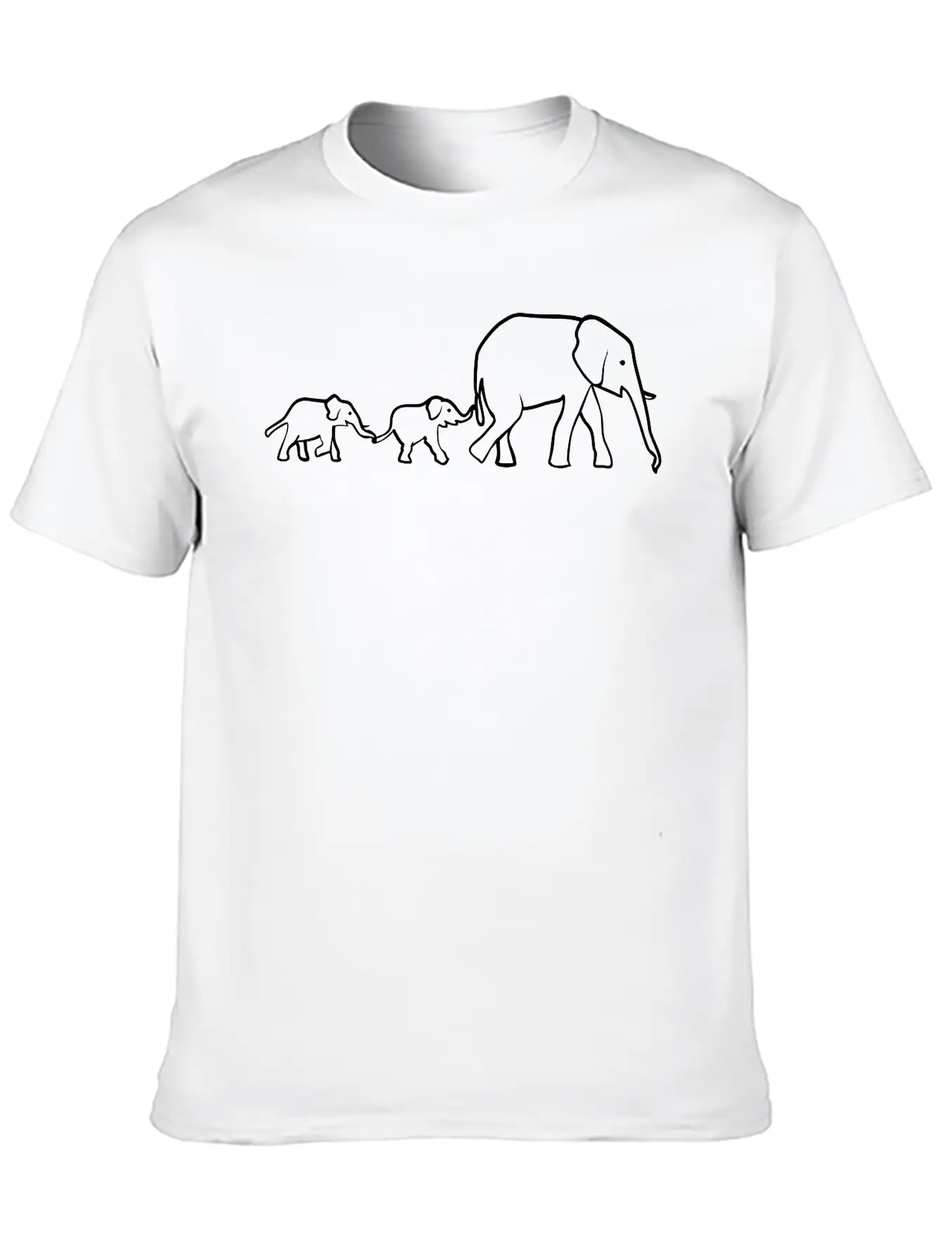 Elephant Mother And Baby Elephants Timeless Short Sleeve Tee – Comfy And Minimalist Design