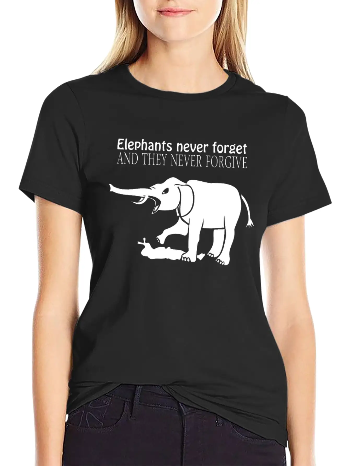 ELEPHANTS NEVER FORGET AND THEY NEVER FORGIVE Funn Classic Cotton Tee – Unisex Comfort For Any Season