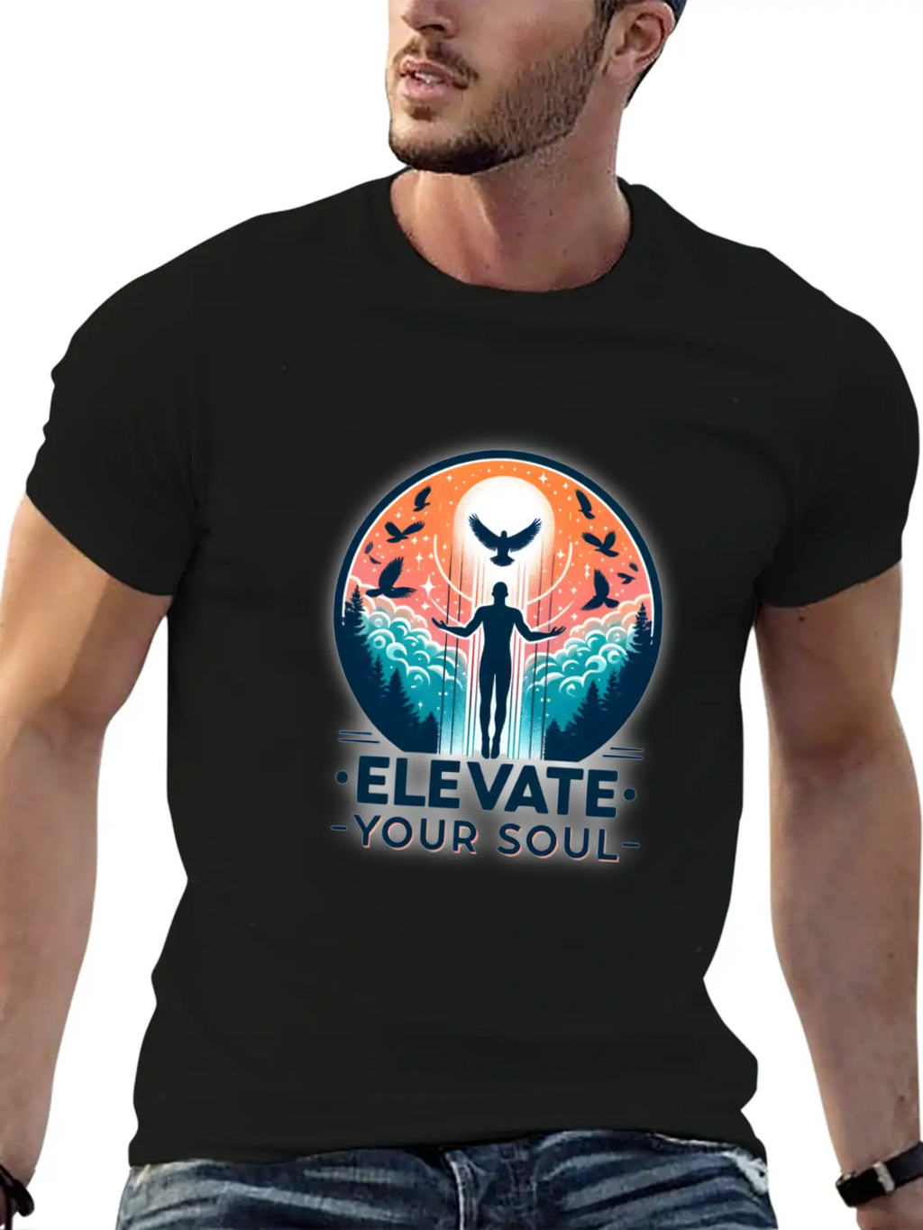 Elevate Your Soul Inspirational Stylish Everyday T-Shirt – Unisex Basic Cotton Tee