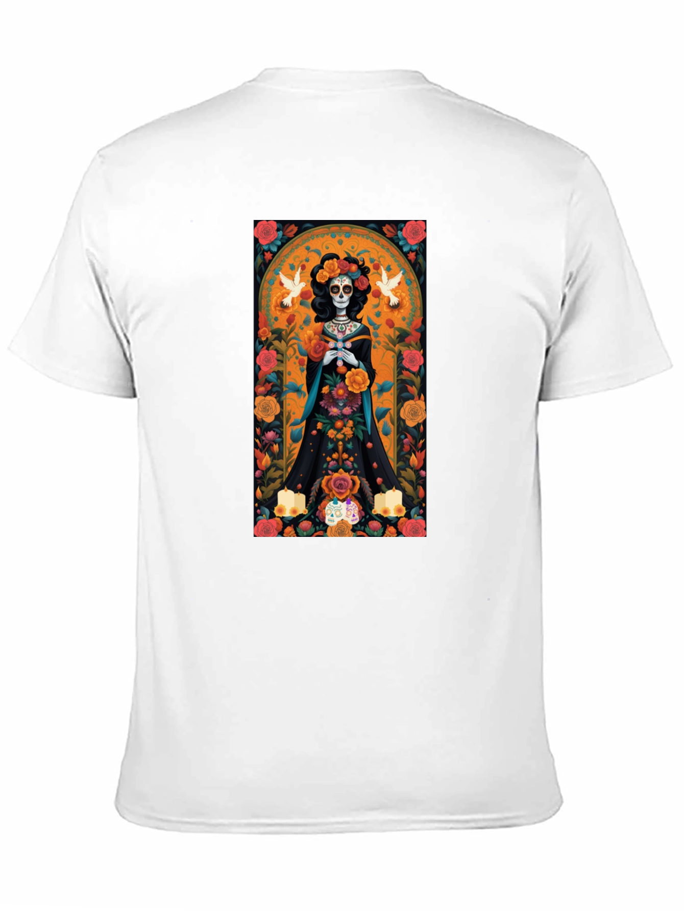Day of the Dead T-Shirt - Floral Skull Design