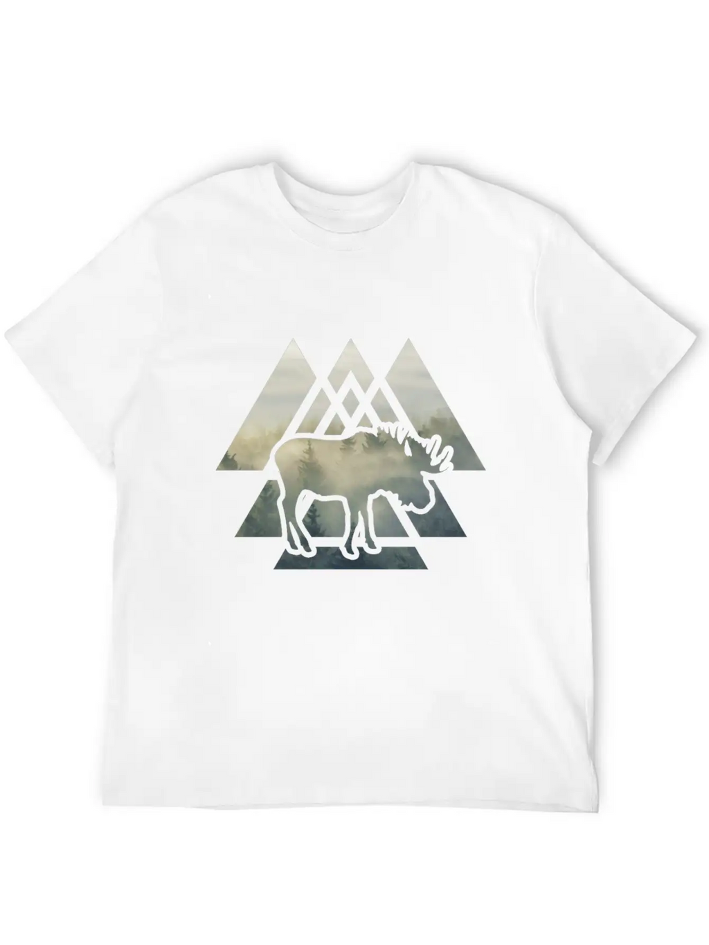 Elk Moose Silhouette Mountain Forest Timeless Short Sleeve Tee – Comfy And Minimalist Design