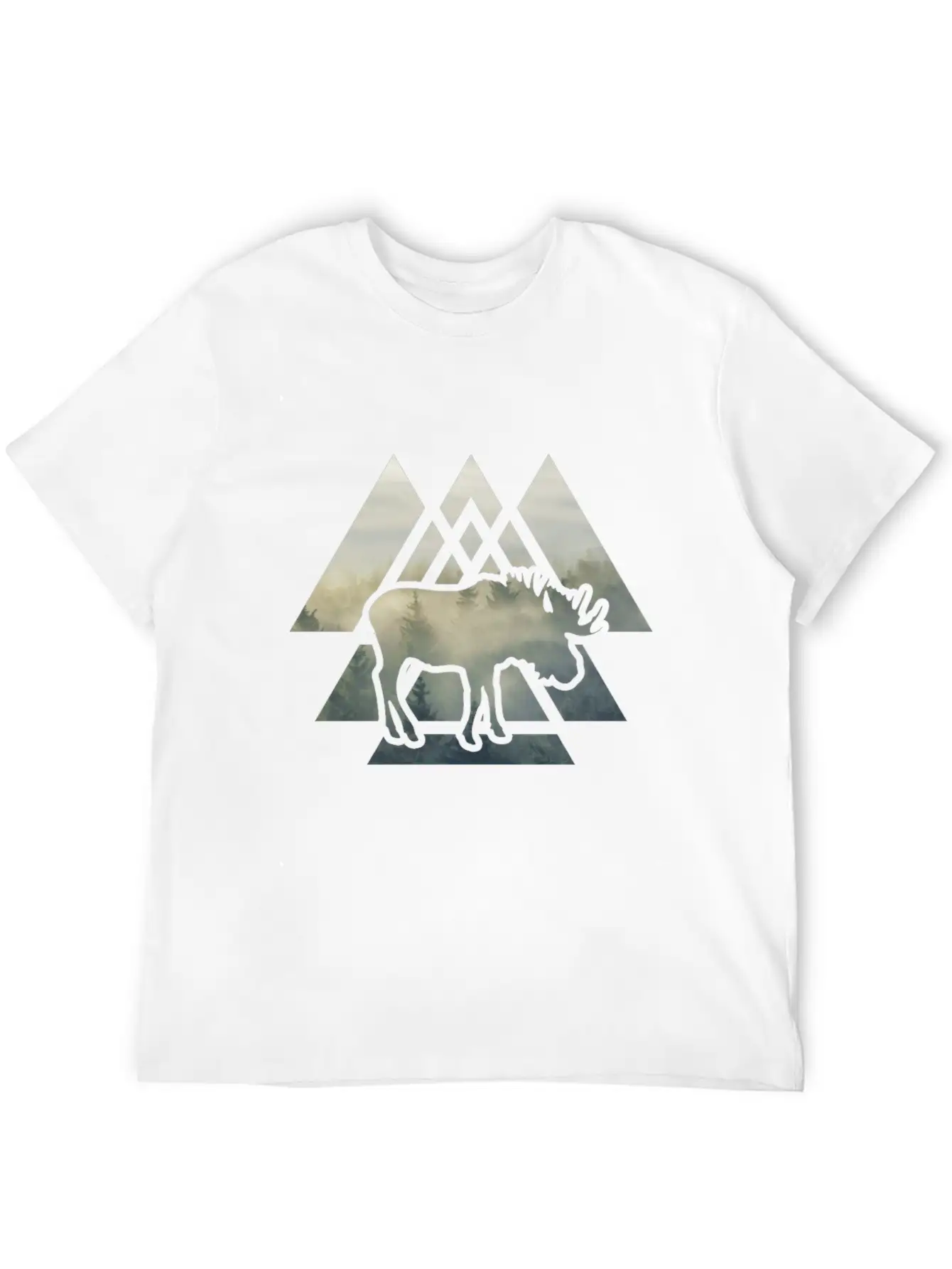 Elk Moose Silhouette Mountain Forest Timeless Short Sleeve Tee – Comfy And Minimalist Design