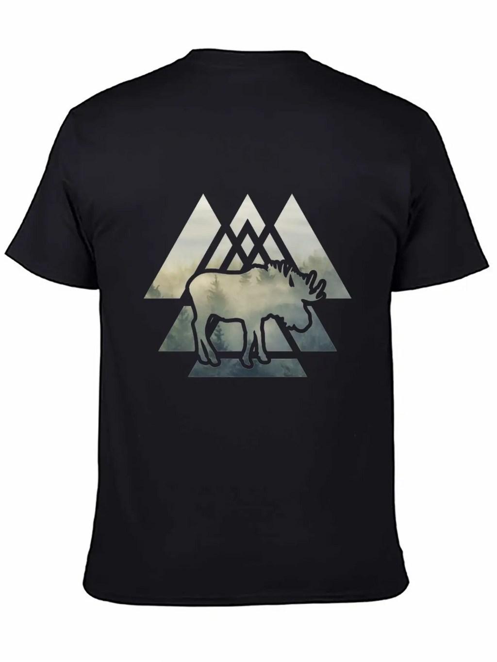 Elk Moose Silhouette Mountain Forest Timeless Short Sleeve Tee – Comfy And Minimalist Design
