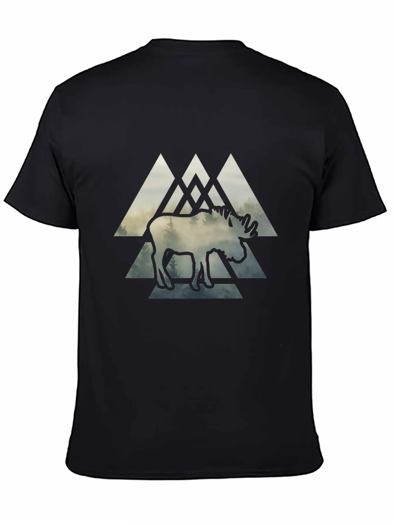 Elk Moose Silhouette Mountain Forest Timeless Short Sleeve Tee – Comfy And Minimalist Design