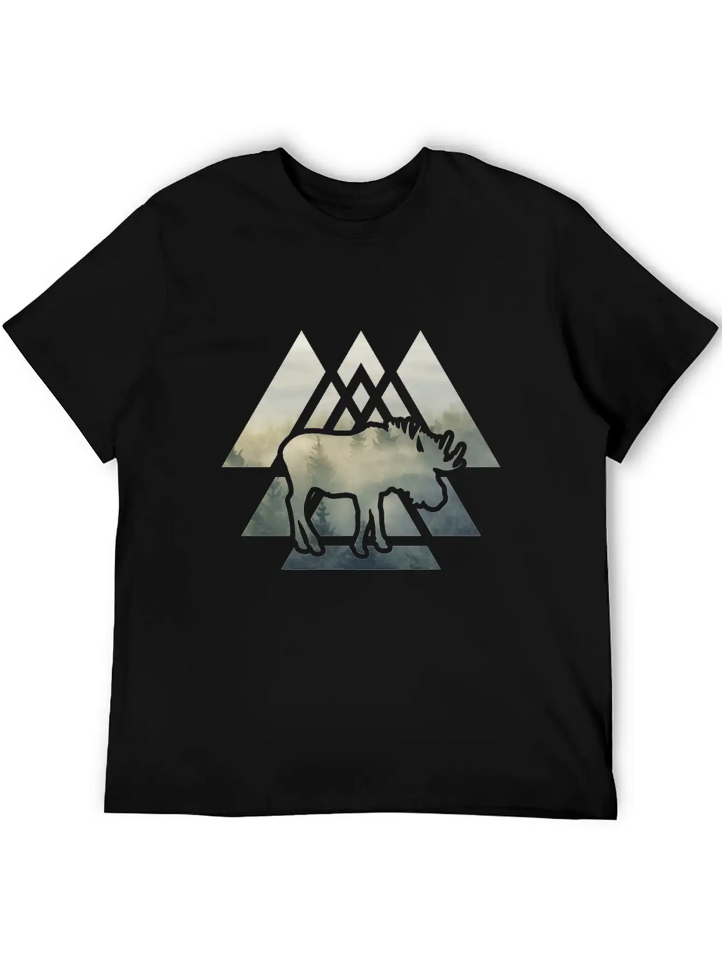 Elk Moose Silhouette Mountain Forest Timeless Short Sleeve Tee – Comfy And Minimalist Design
