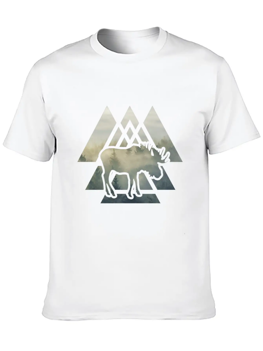 Elk Moose Silhouette Mountain Forest Timeless Short Sleeve Tee – Comfy And Minimalist Design