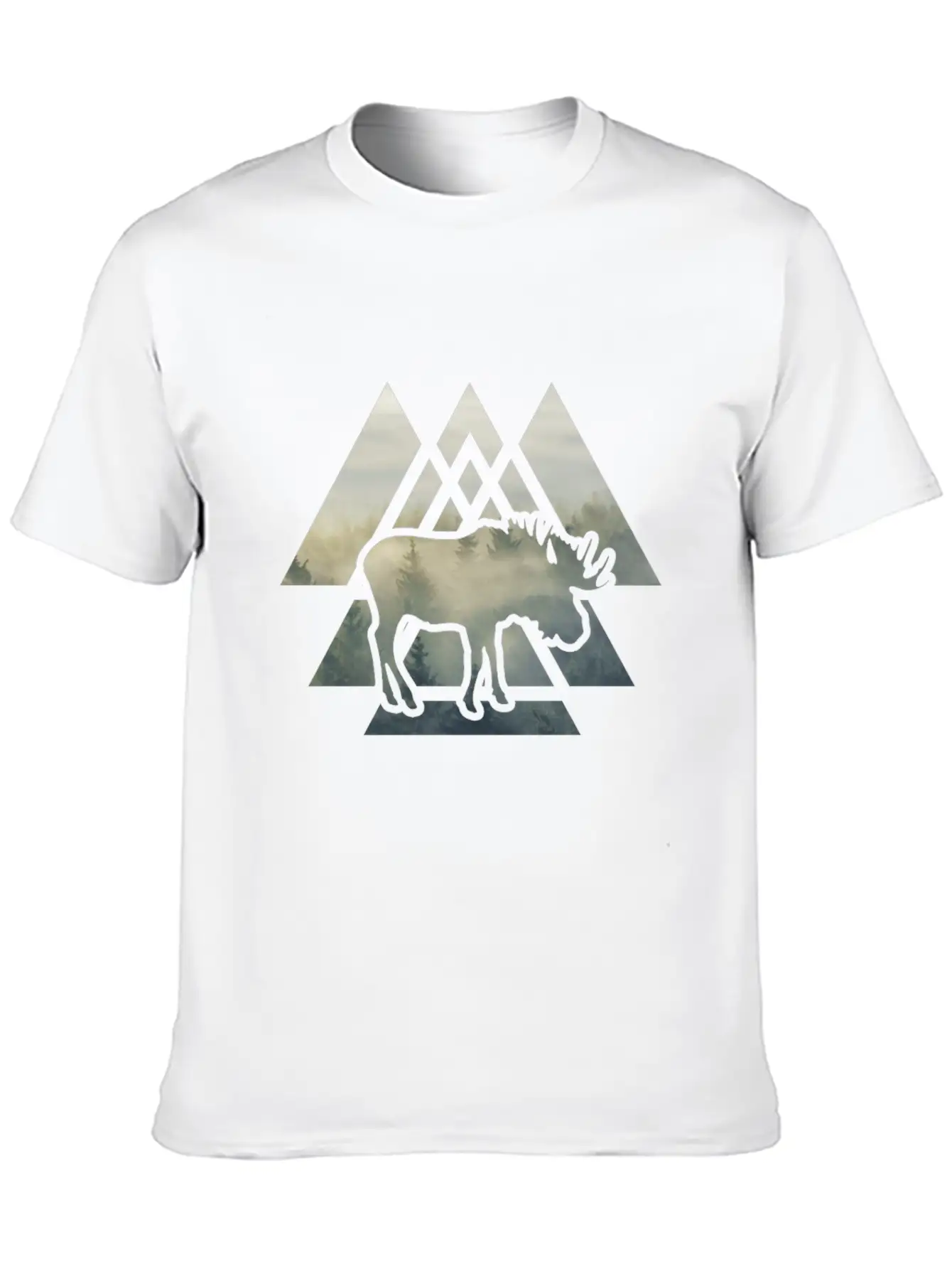 Elk Moose Silhouette Mountain Forest Timeless Short Sleeve Tee – Comfy And Minimalist Design