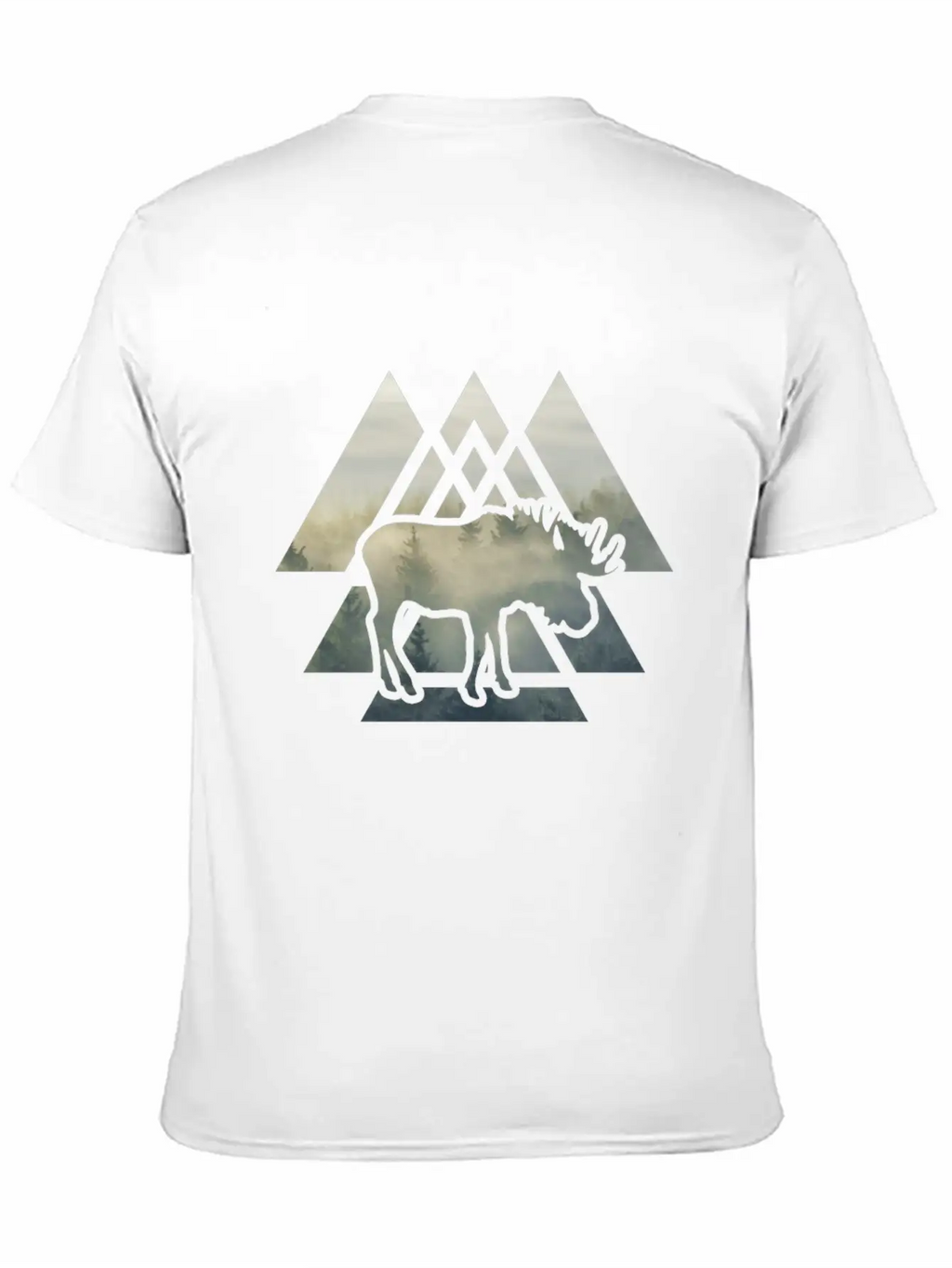 Elk Moose Silhouette Mountain Forest Timeless Short Sleeve Tee – Comfy And Minimalist Design