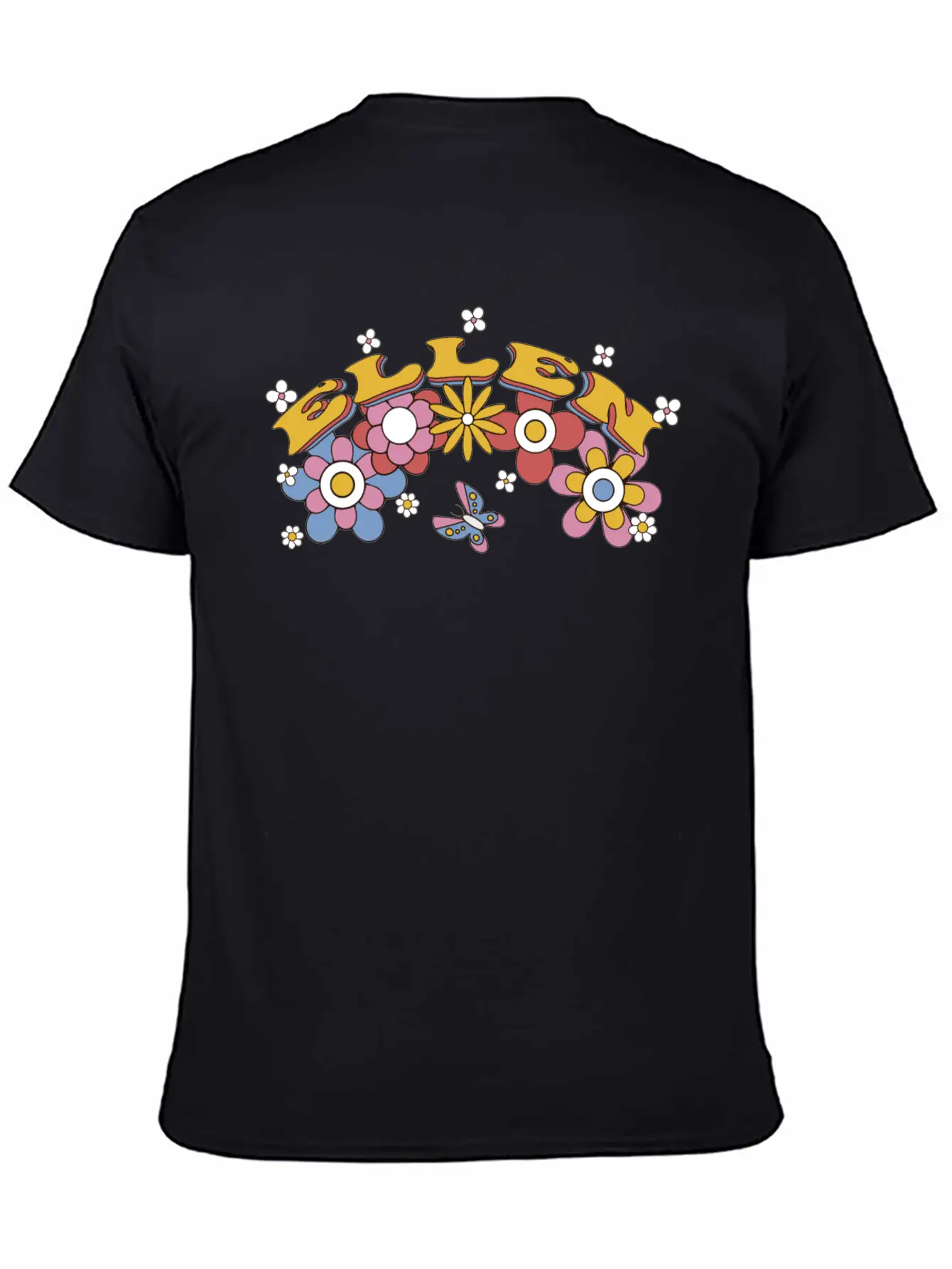 Ellen Groovy Flower Tie Dye, Ellen Hippie Flower Breathable Graphic T-Shirt – Perfect For Casual Days